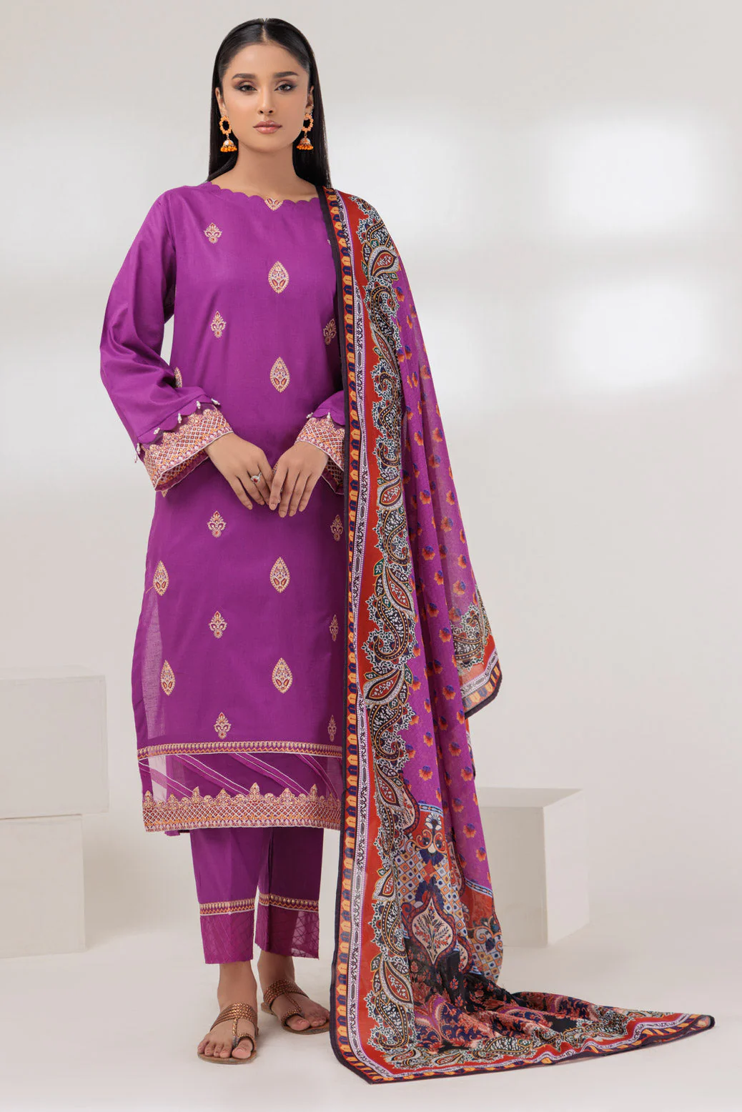 PURPLE-CAMBRIC-3 PIECE (SSS233P113) - Image 2