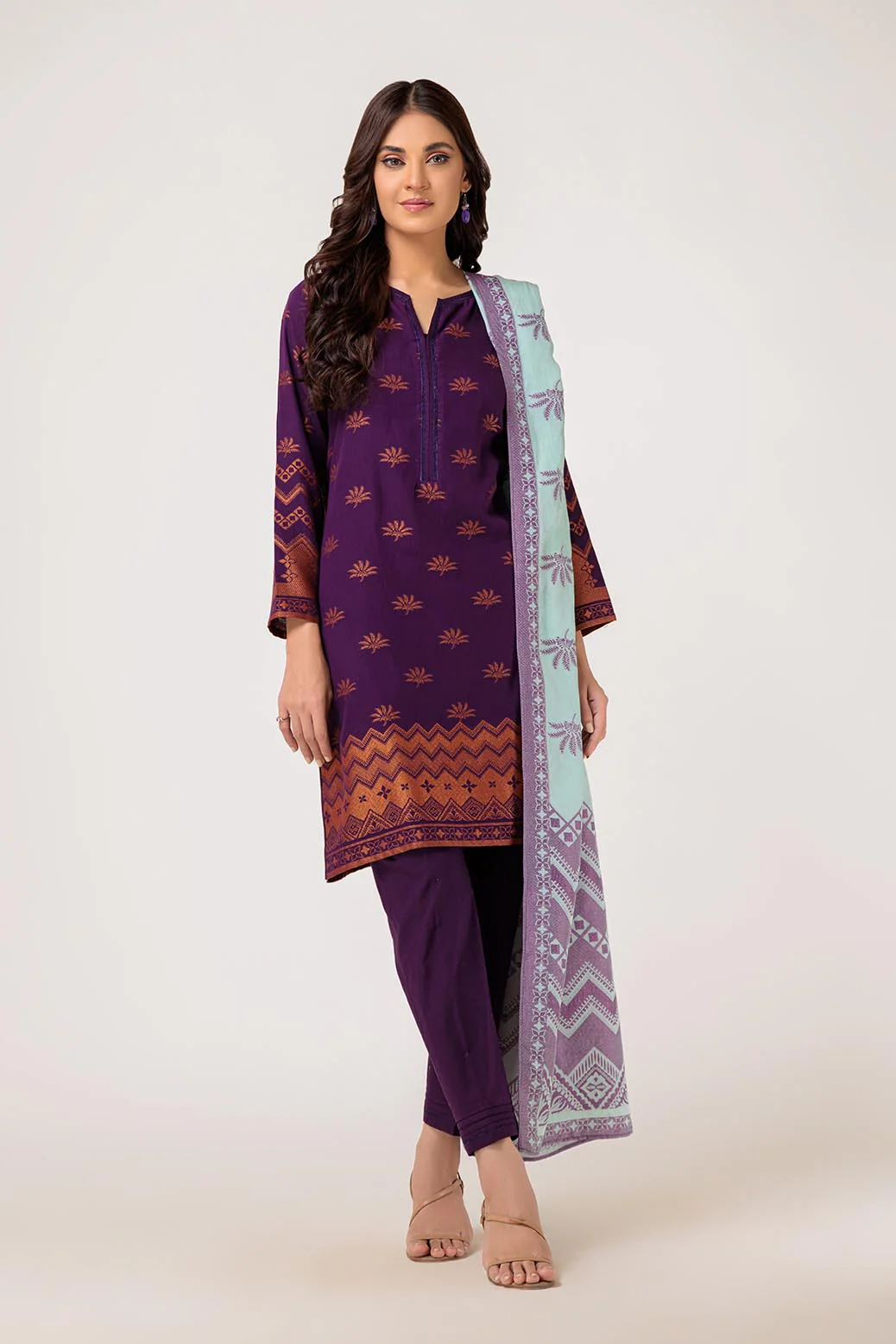PURPLE-JACQUARD-3 PIECE (ABN233P23) - Image 4