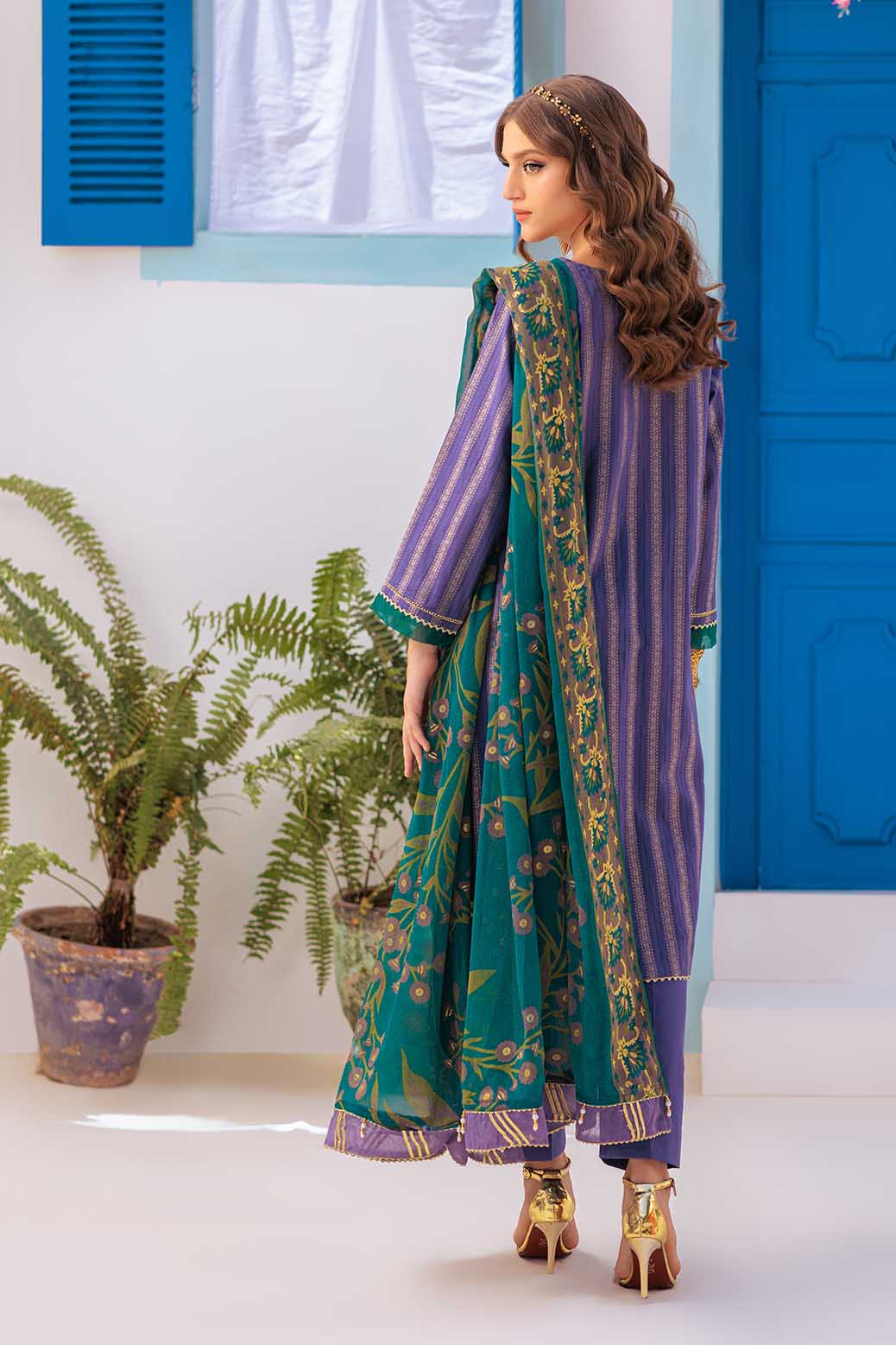 PURPLE-JACQUARD-3 PIECE (BSHS233P08) - Image 3