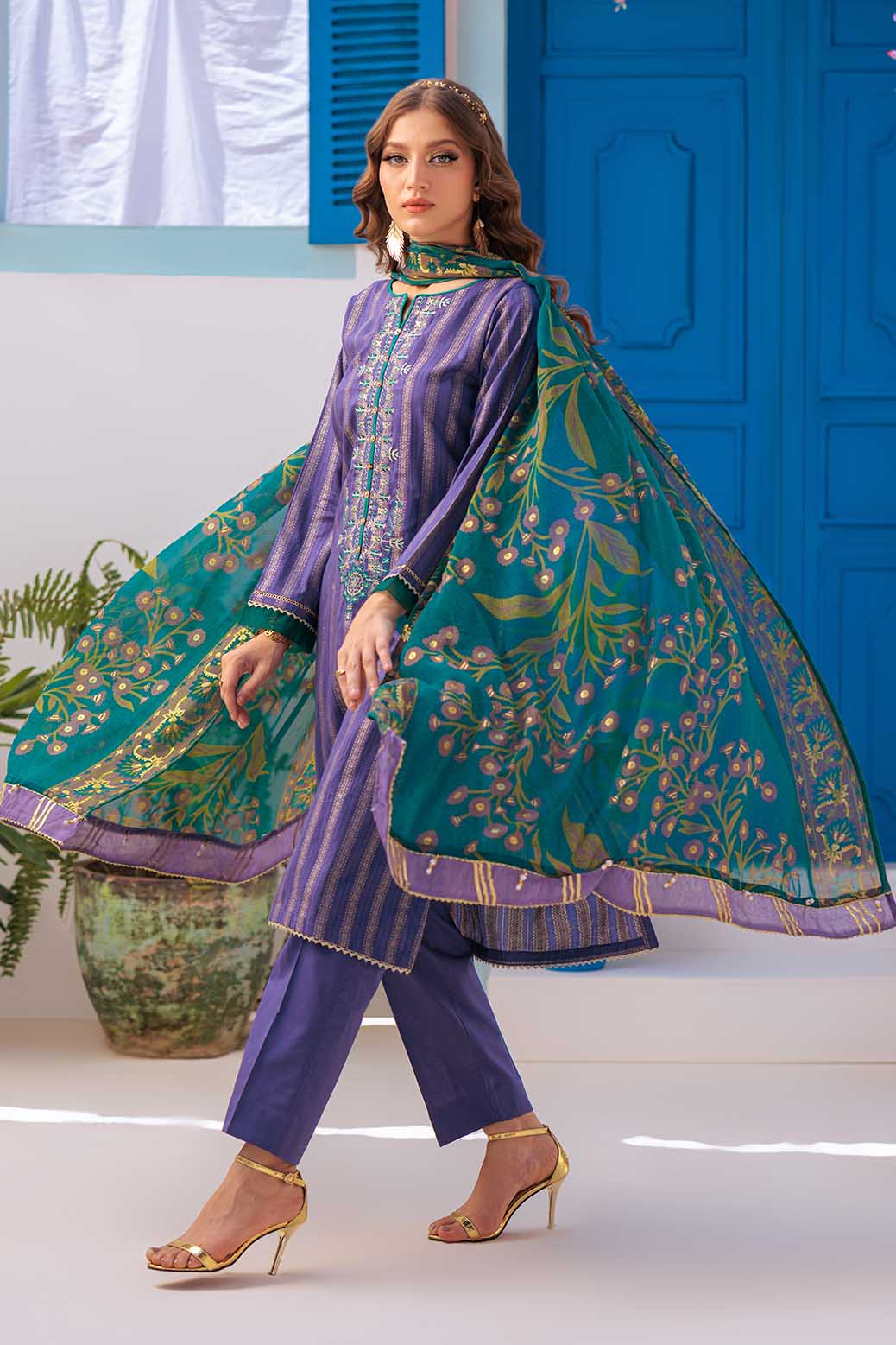 PURPLE-JACQUARD-3 PIECE (BSHS233P08) - Image 4