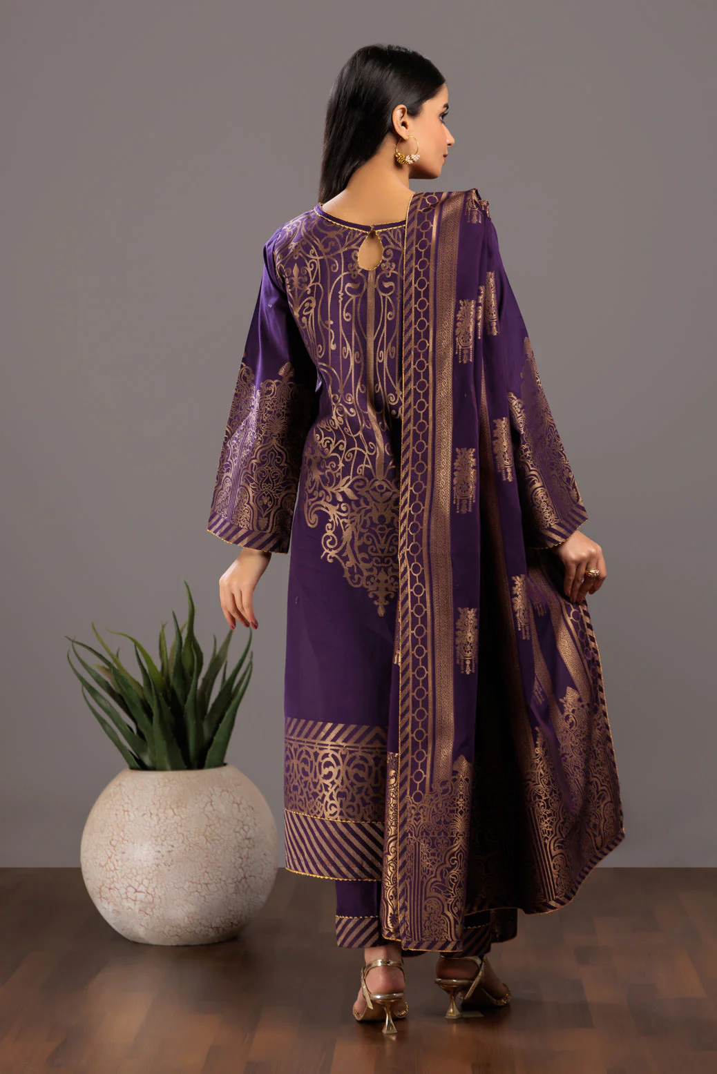 PURPLE-JACQUARD-3 PIECE (JSS233P08) - Image 5