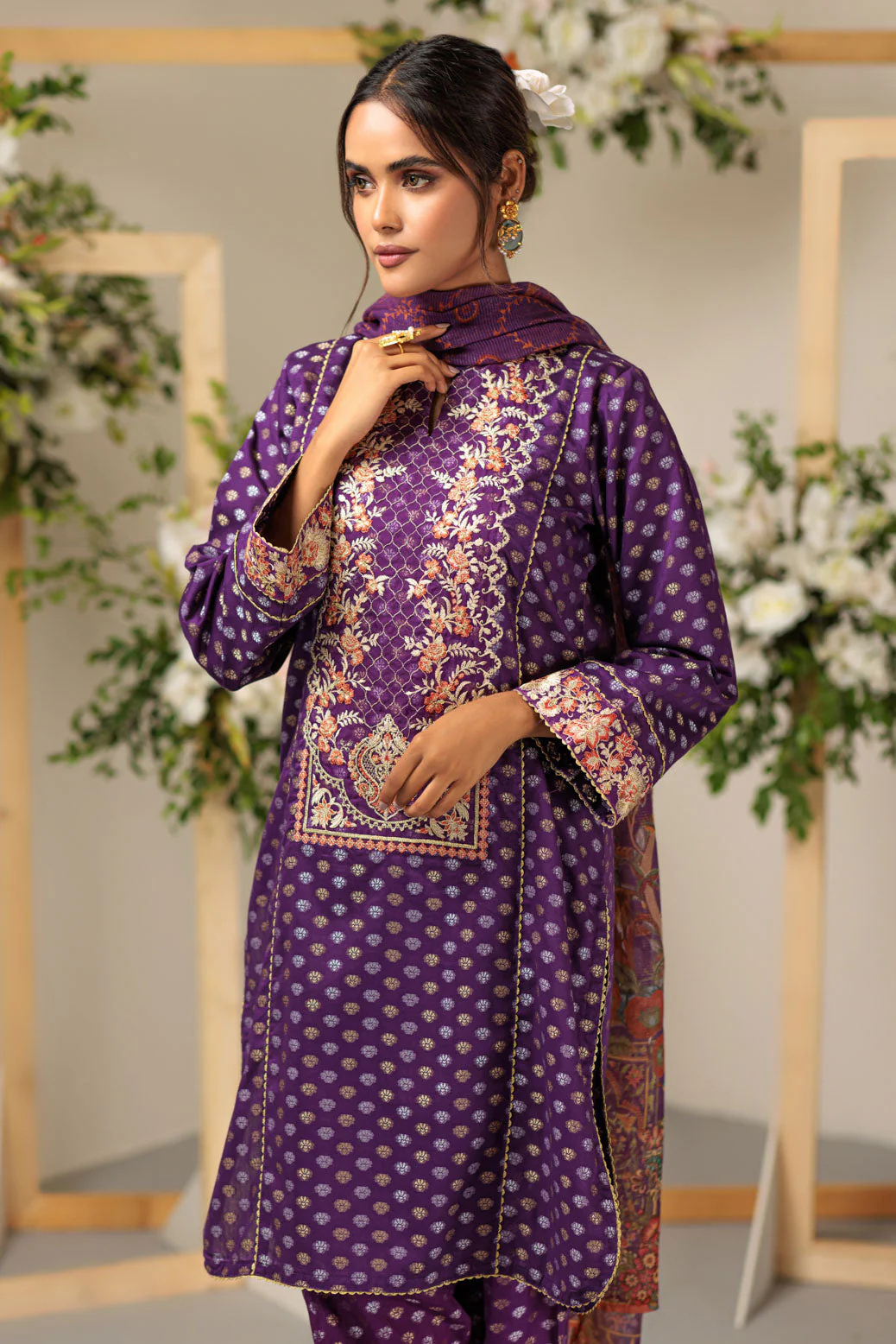 PURPLE-JACQUARD-3 PIECE (SSS233P111) - Image 3