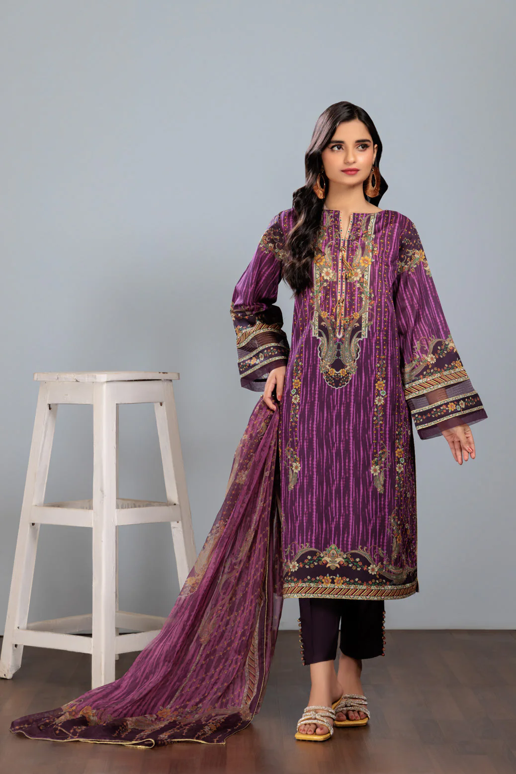 PURPLE-LAWN-3 PIECE (SSS233P46) - Image 2