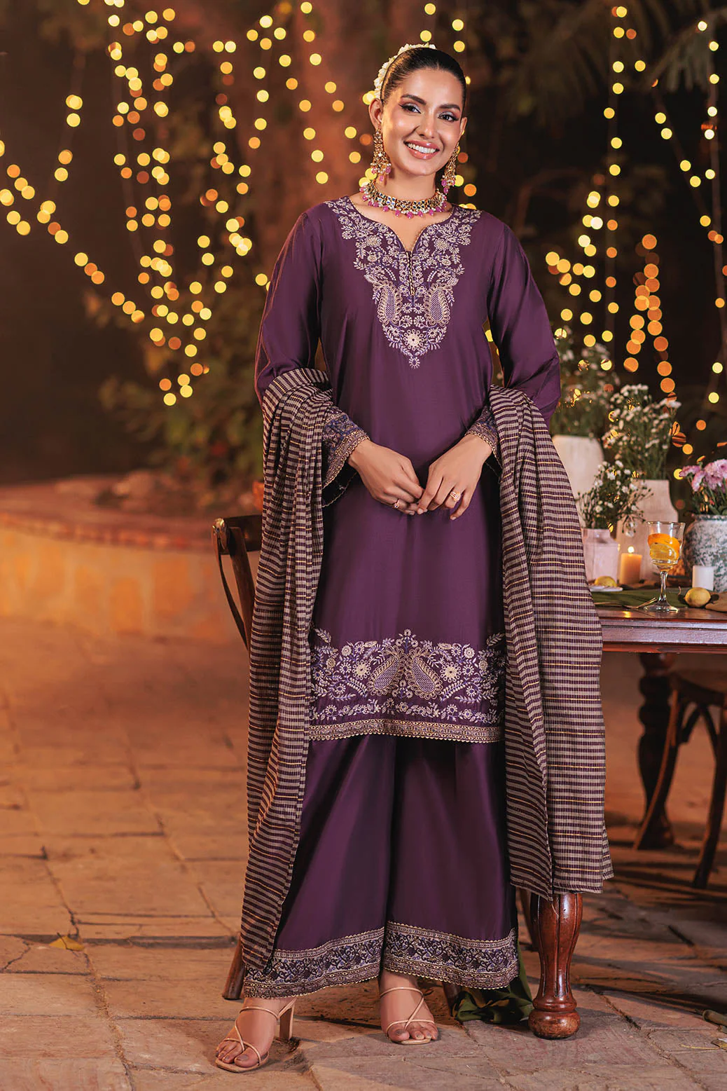 PURPLE-RAW SILK-3 PIECE (6S24C3P187) - Image 3