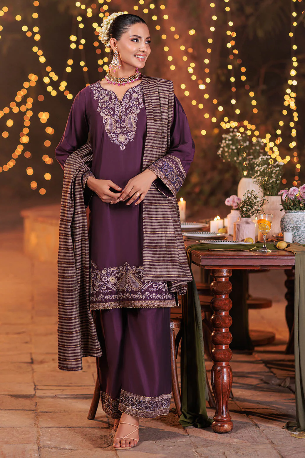 PURPLE-RAW SILK-3 PIECE (6S24C3P187) - Image 4