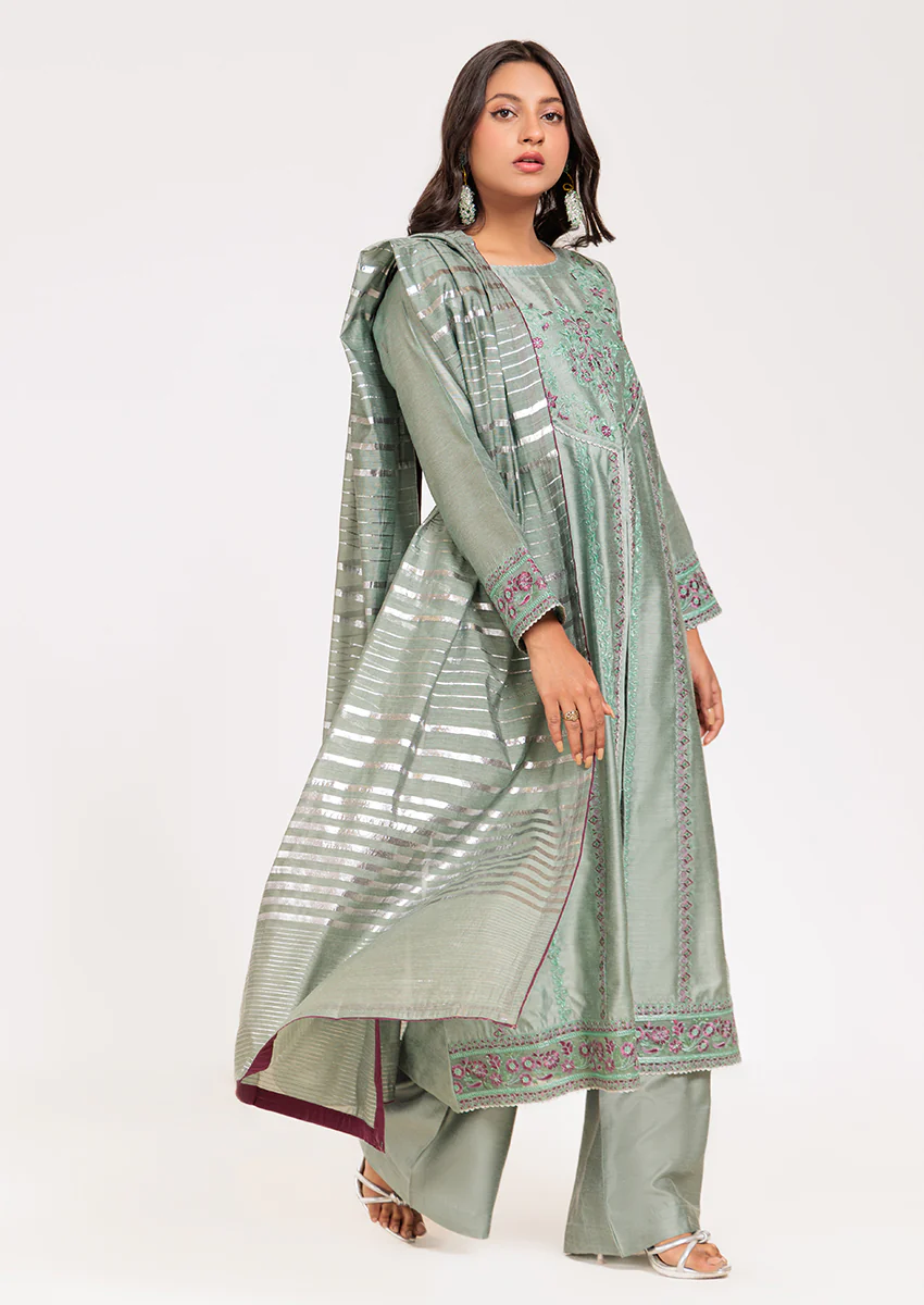 L-Green-Khaddi - 3 Piece (PWS5243P09) - Image 4