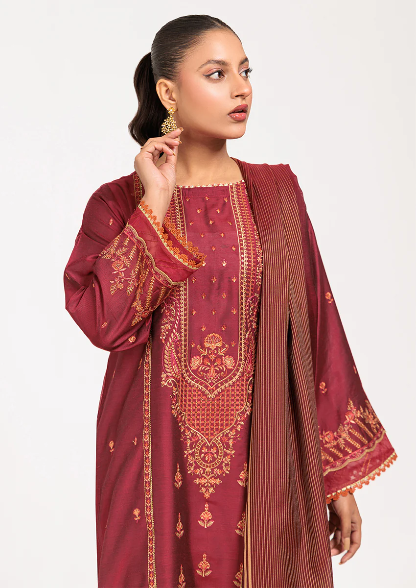 MAROON-SILK-3 PIECE (PWS6243P07) - Image 3