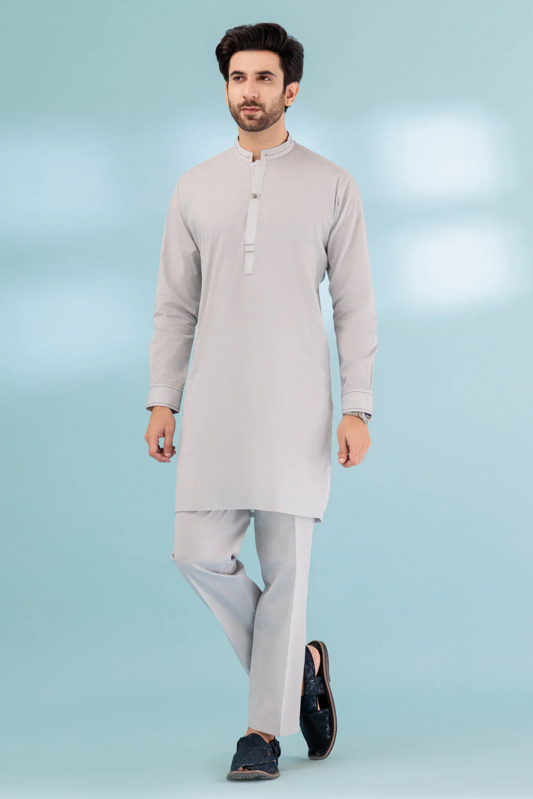 R-DENIM-BLENDED-KURTA PAJAMA TROUSER - (KSB23-006) - Image 2