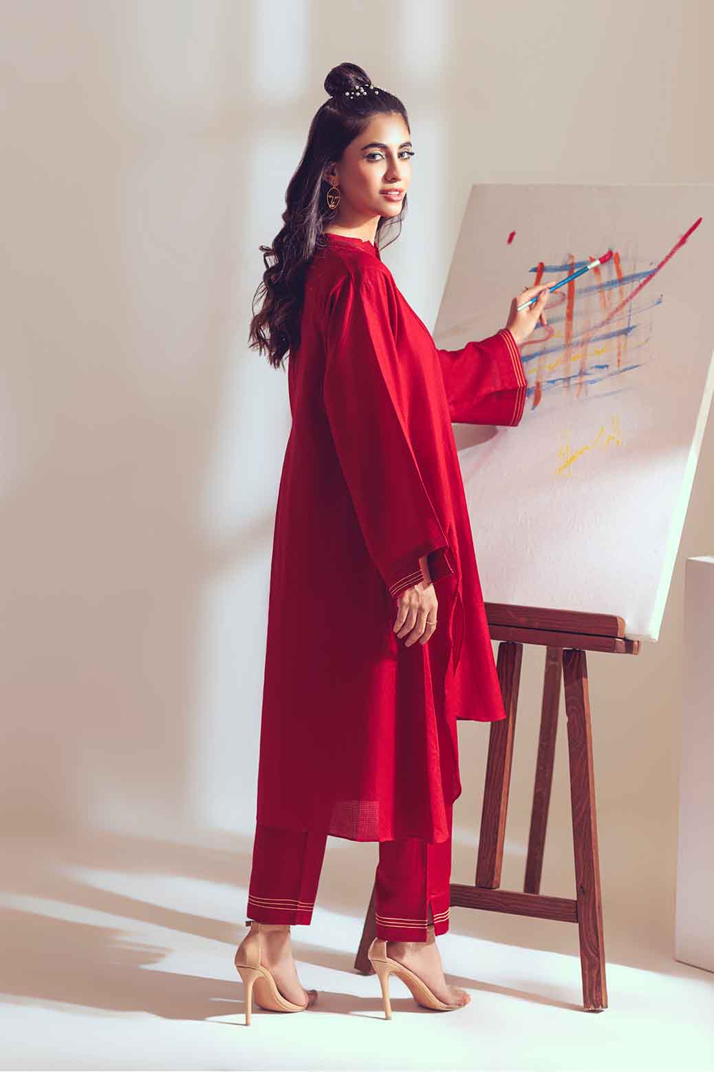 RED-DYED DOBBY-2 PIECE (BSSS232P14) - Image 5