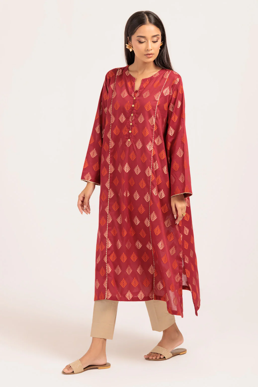 RED-JACQUARD-1 PIECE (PWS2241P06) - Image 2