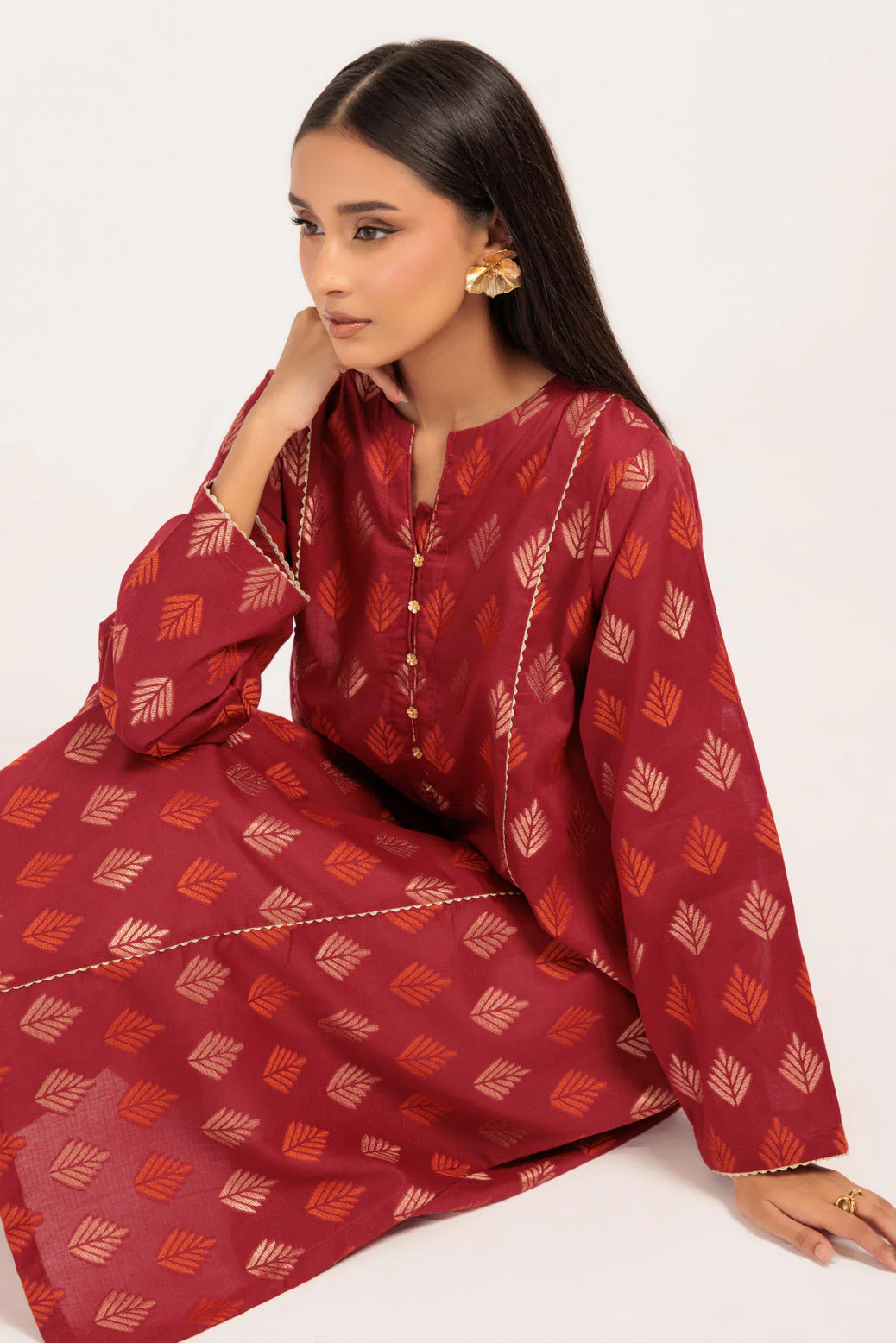 RED-JACQUARD-1 PIECE (PWS2241P06) - Image 3