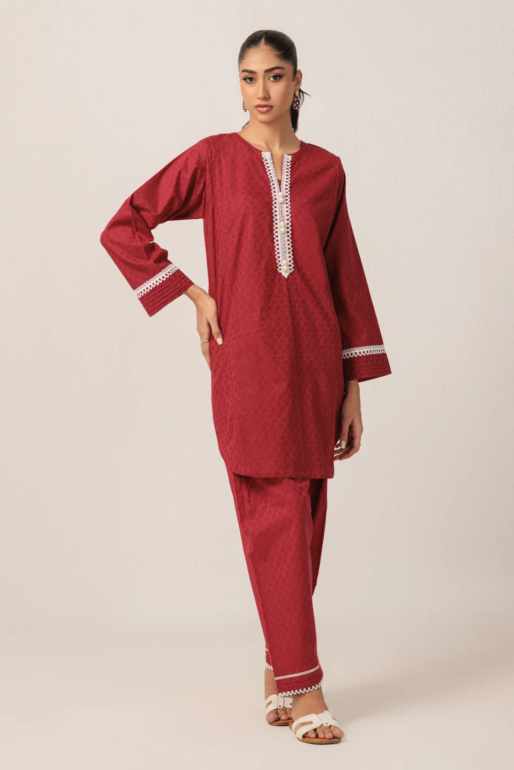 RED-JACQUARD-2 PIECE (BS7242P31) - Image 2