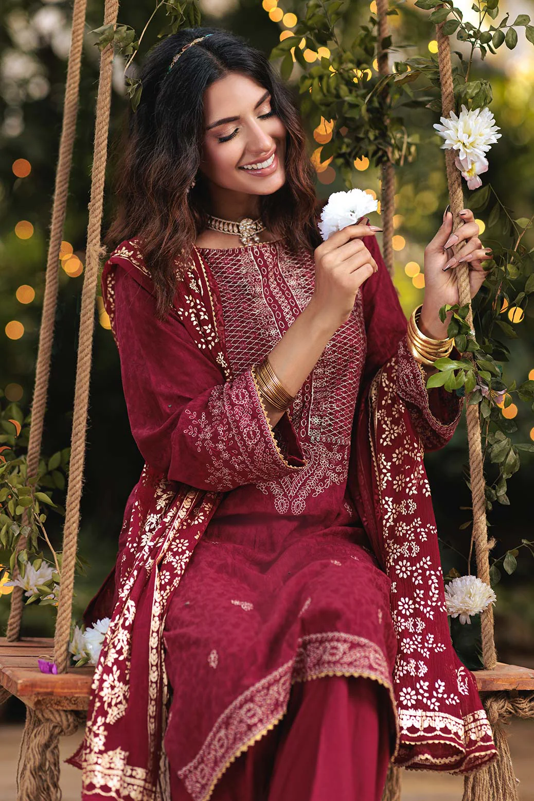 RED-JACQUARD-3 PIECE (BS5243P13) - Image 2