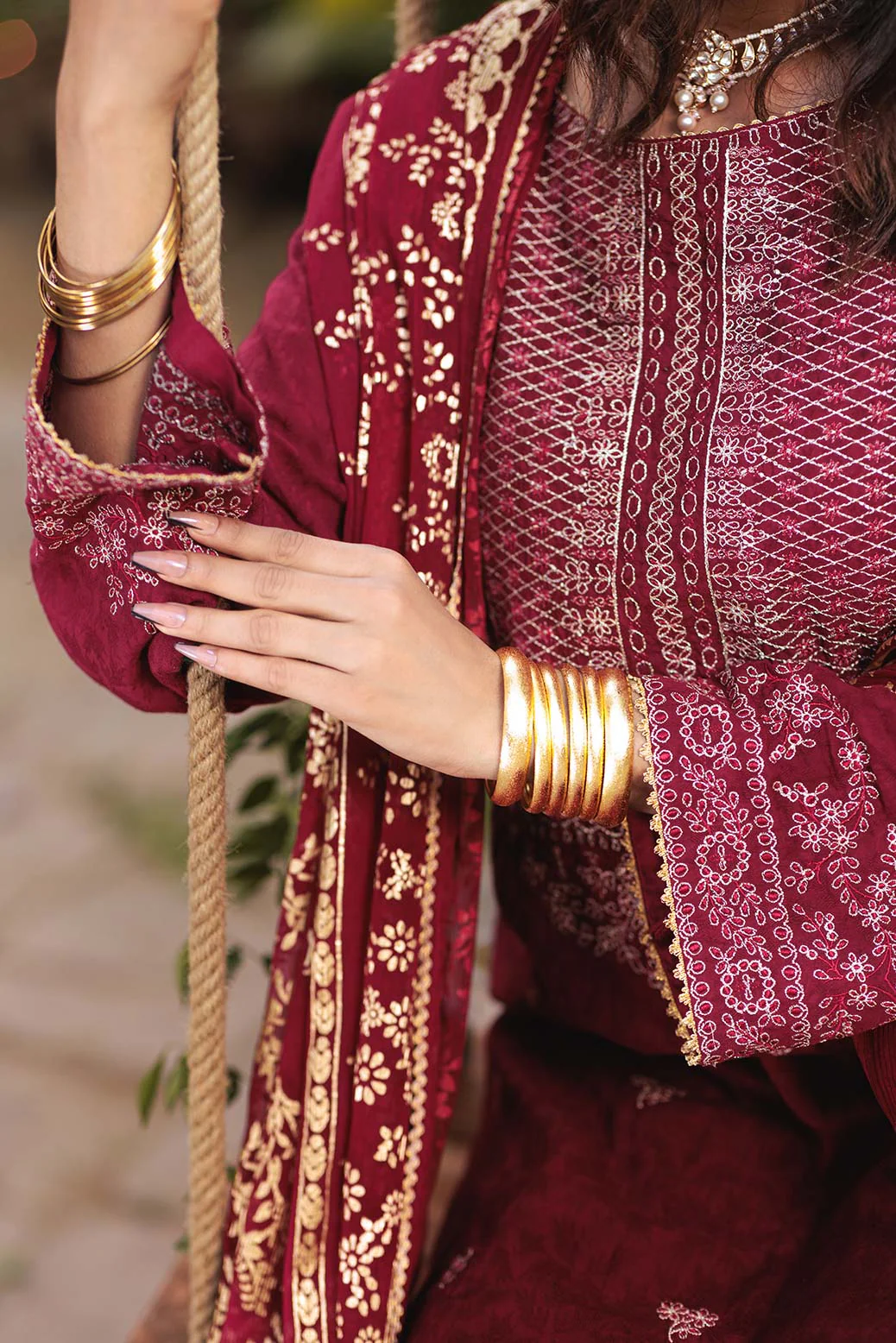 RED-JACQUARD-3 PIECE (BS5243P13) - Image 3