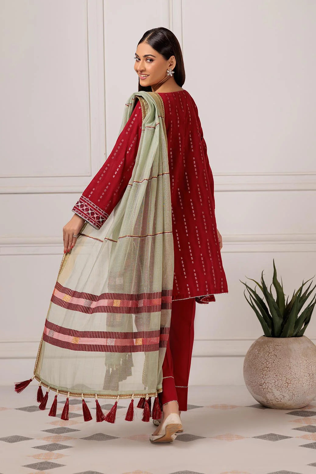 RED-JACQUARD-3 PIECE (PWS5233P16) - Image 4