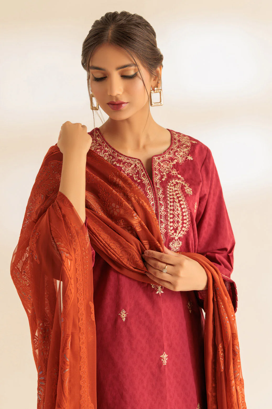 RED-JACQUARD-3 PIECE (SS5243P31) - Image 3