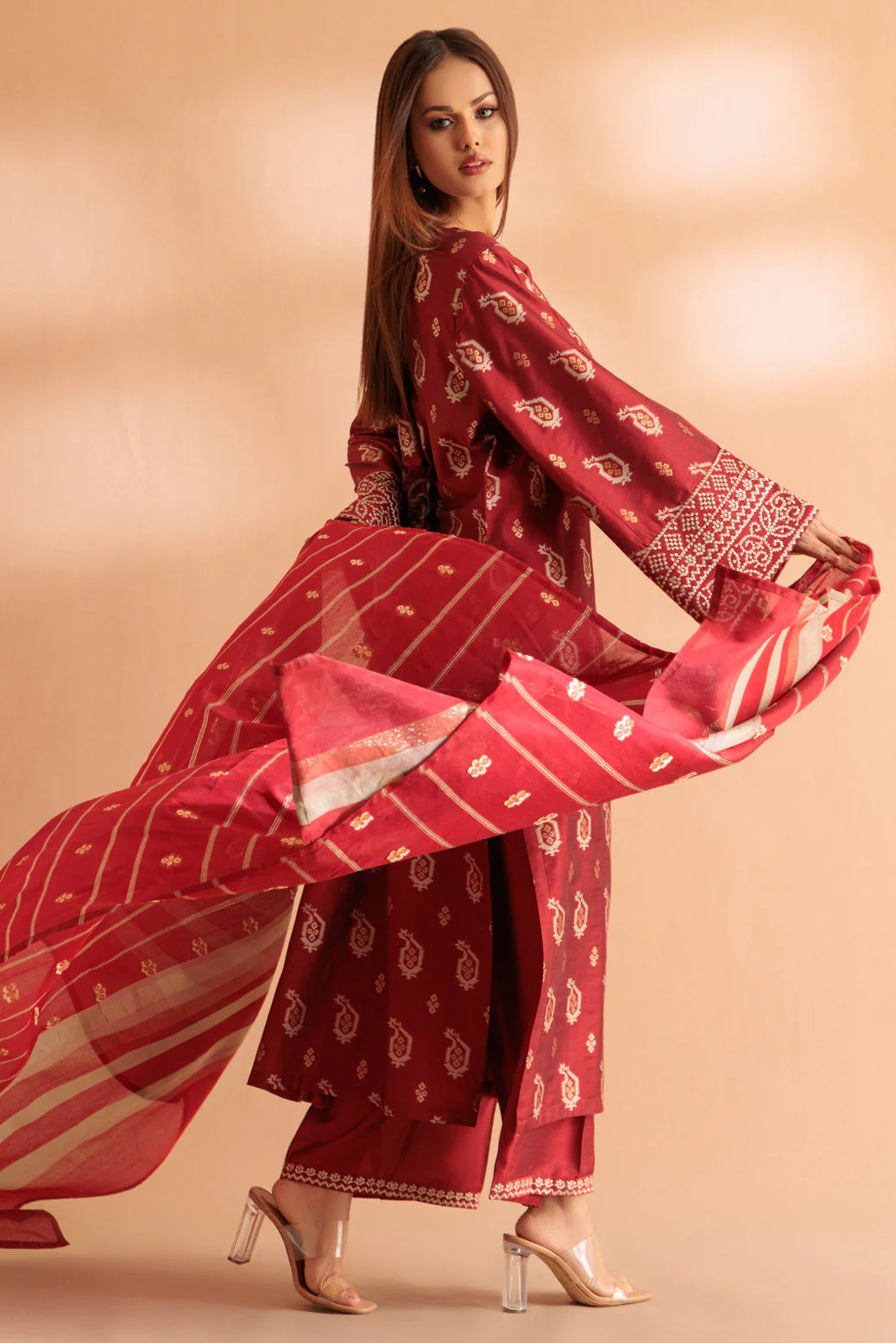 RED-JACQUARD-3 PIECE (SS6243P06) - Image 2