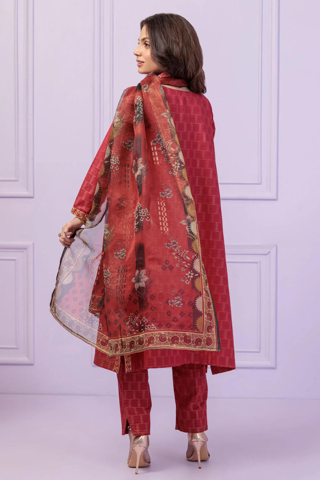 RED-JACQUARD-3 PIECE (SS6243P20) - Image 5