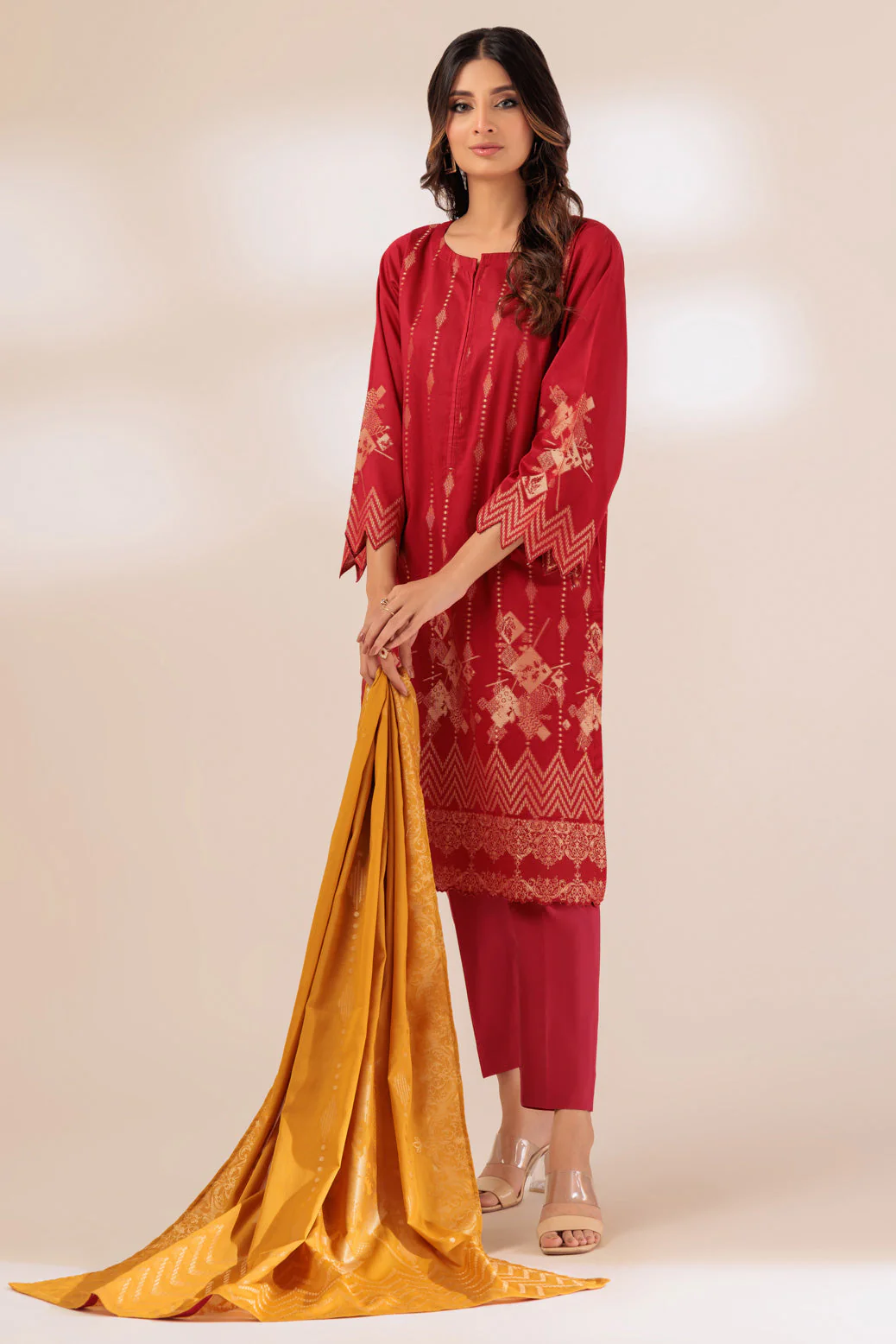 RED-JACQUARD-3 PIECE (WJ1233P02) - Image 4