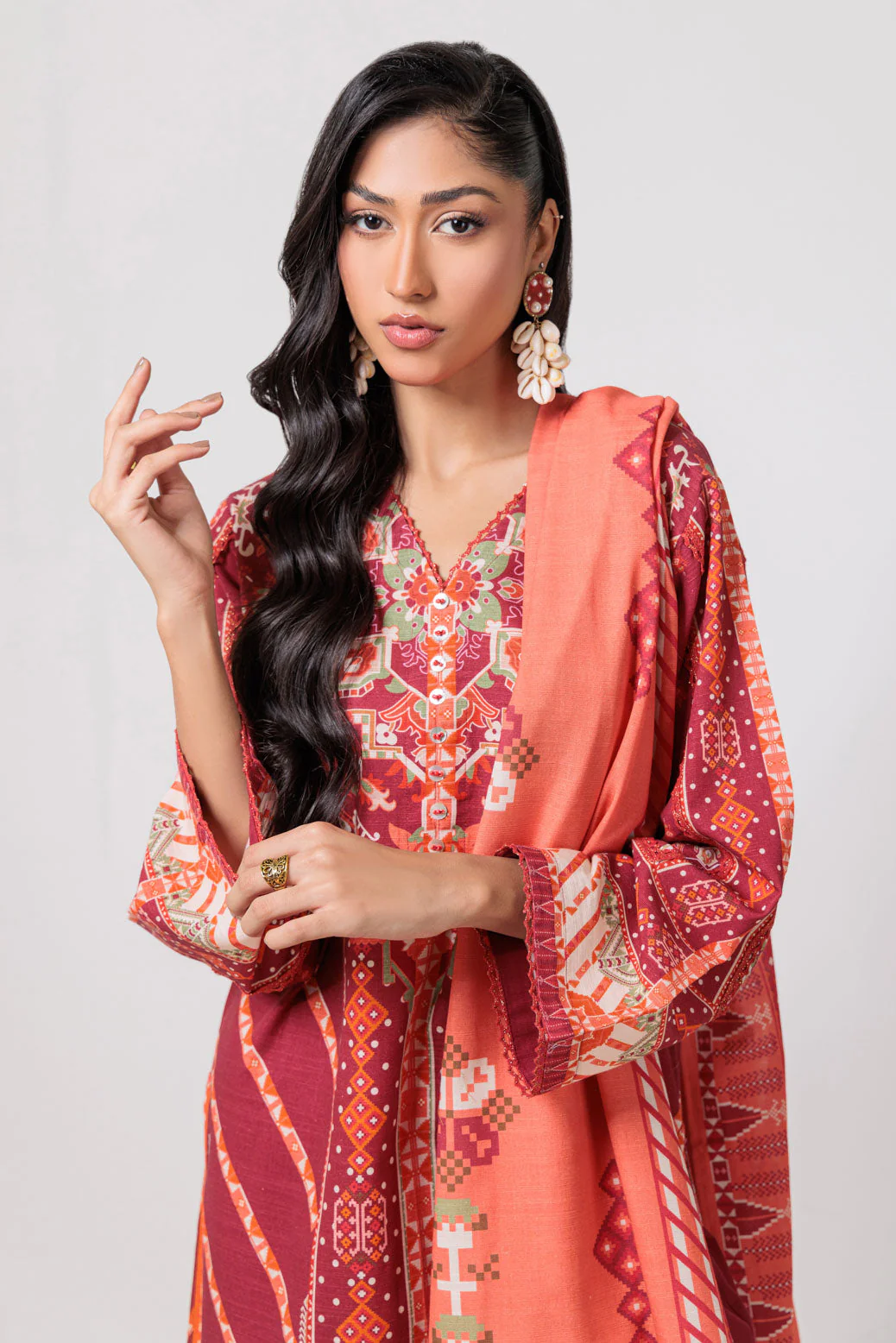 RED-KHADDAR-3 PIECE (WS6243P93) - Image 4