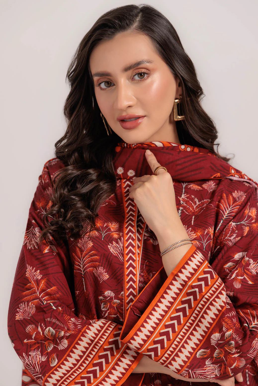 RED-KHADDAR-3 PIECE (WS7243P49) - Image 5