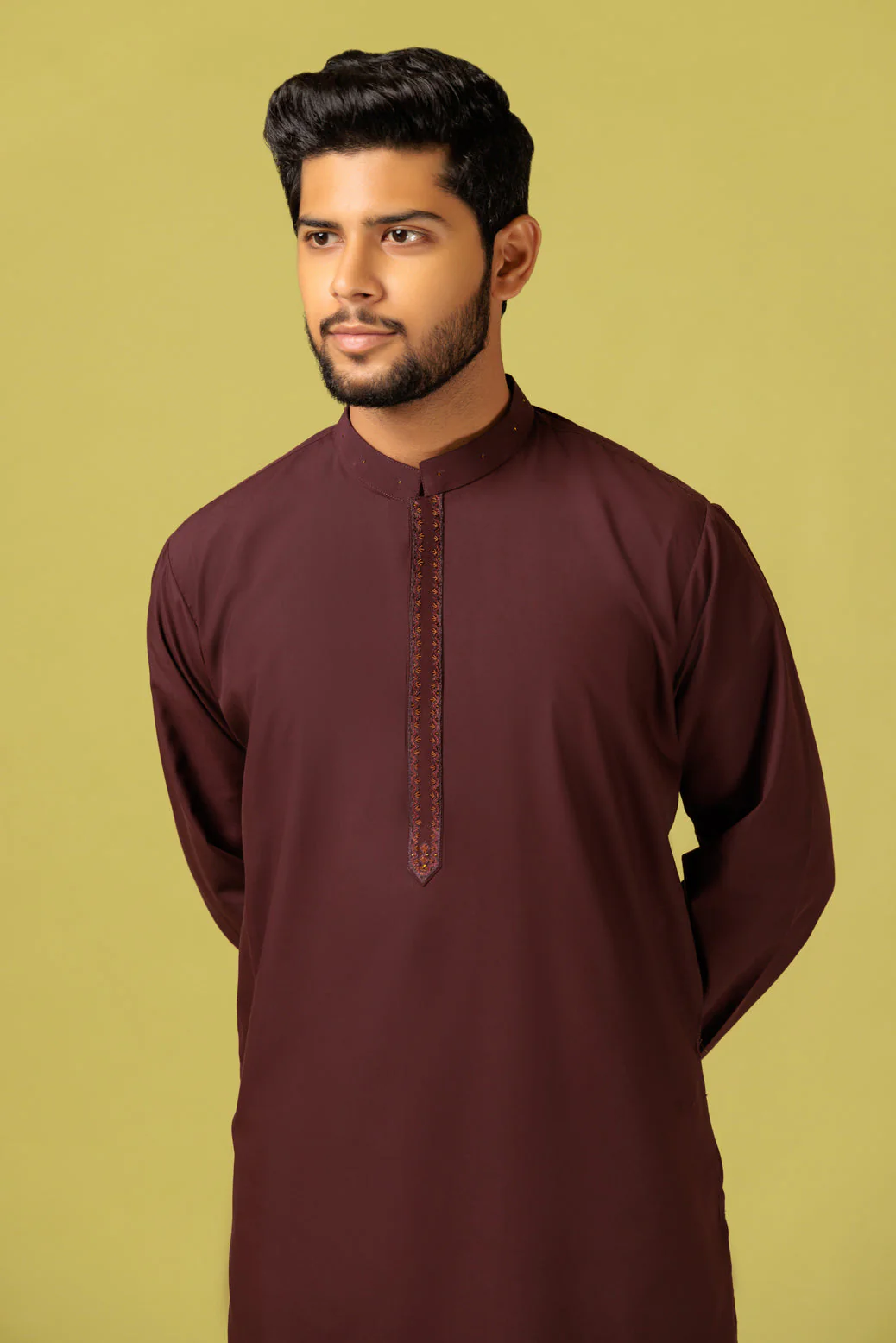RED WINE-BLENDED-KURTA SHALWAR - (KSRS23-059) - Image 5