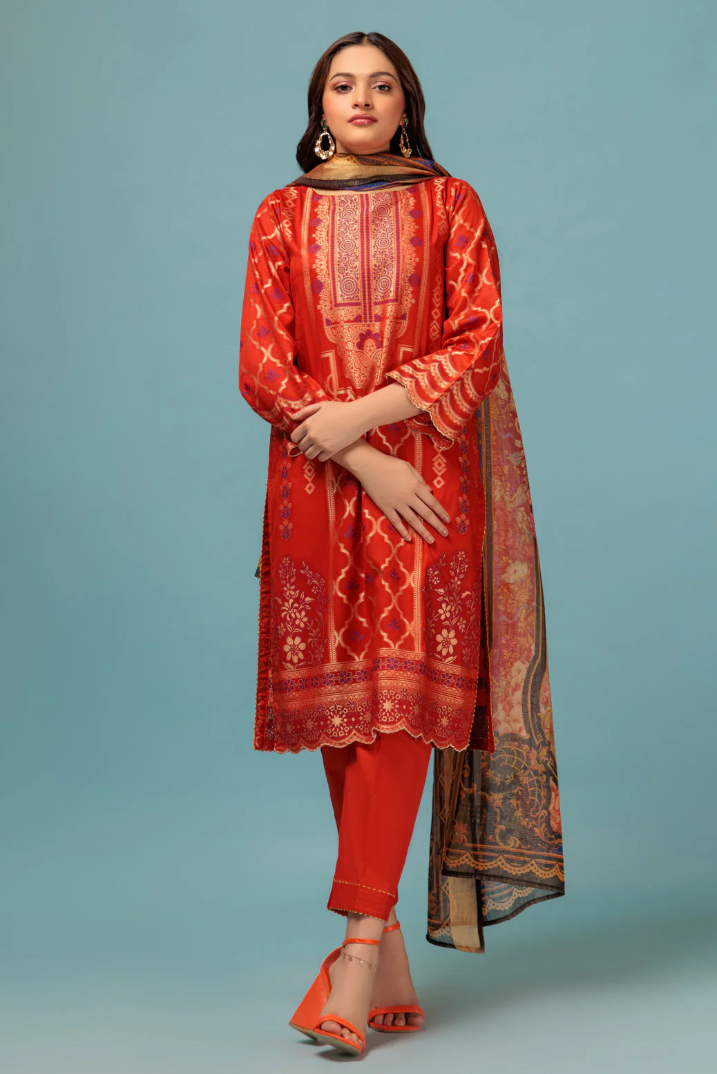 RUST-JACQUARD-3 PIECE (BSSS233P13) - Image 3