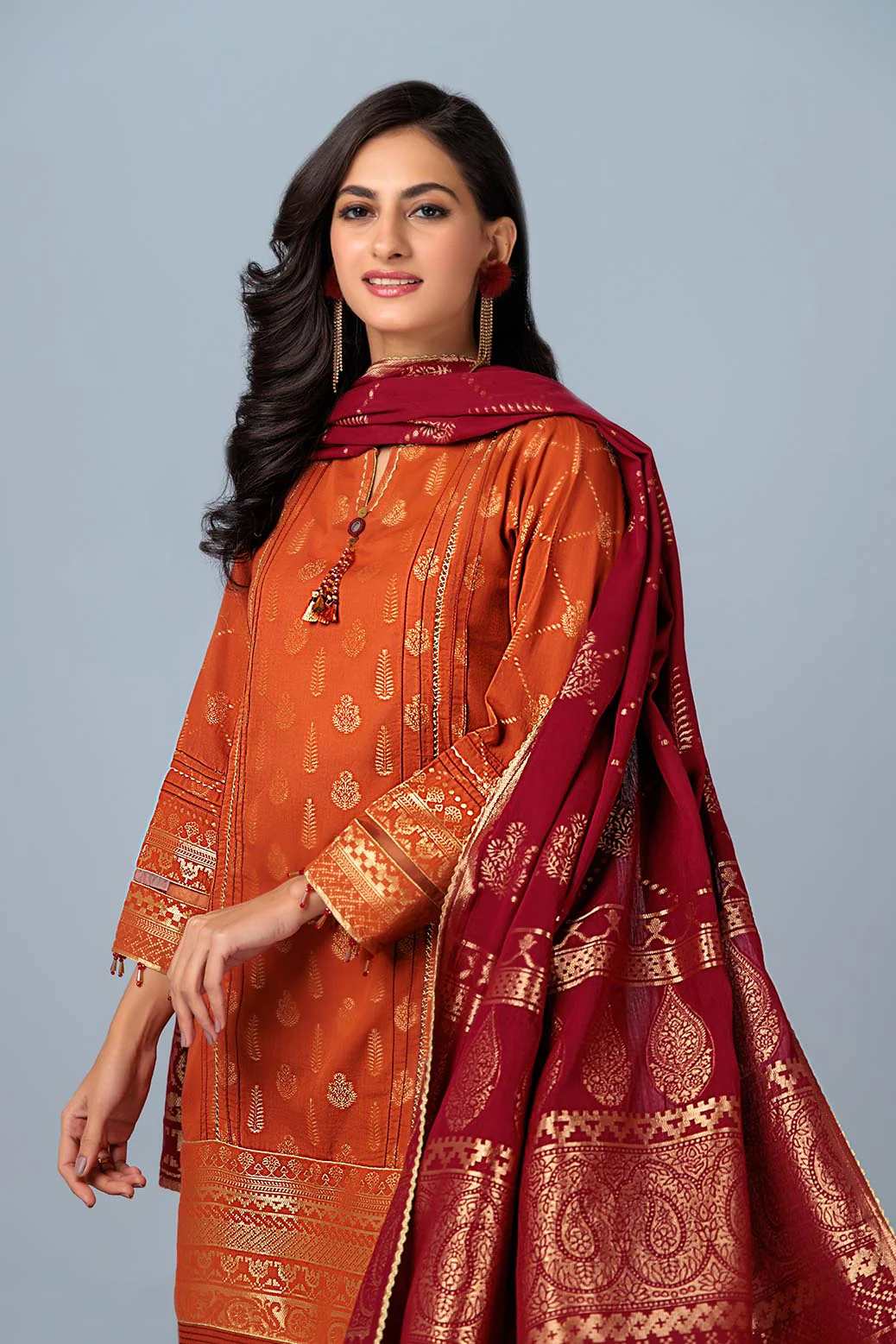 RUST-JACQUARD-3 PIECE (PWJ2233P14) - Image 2