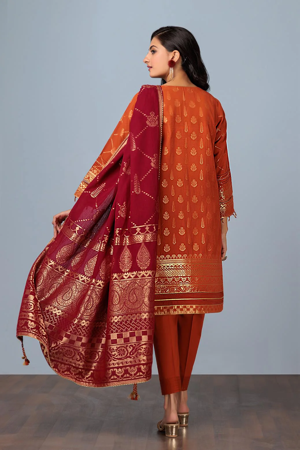 RUST-JACQUARD-3 PIECE (PWJ2233P14) - Image 3