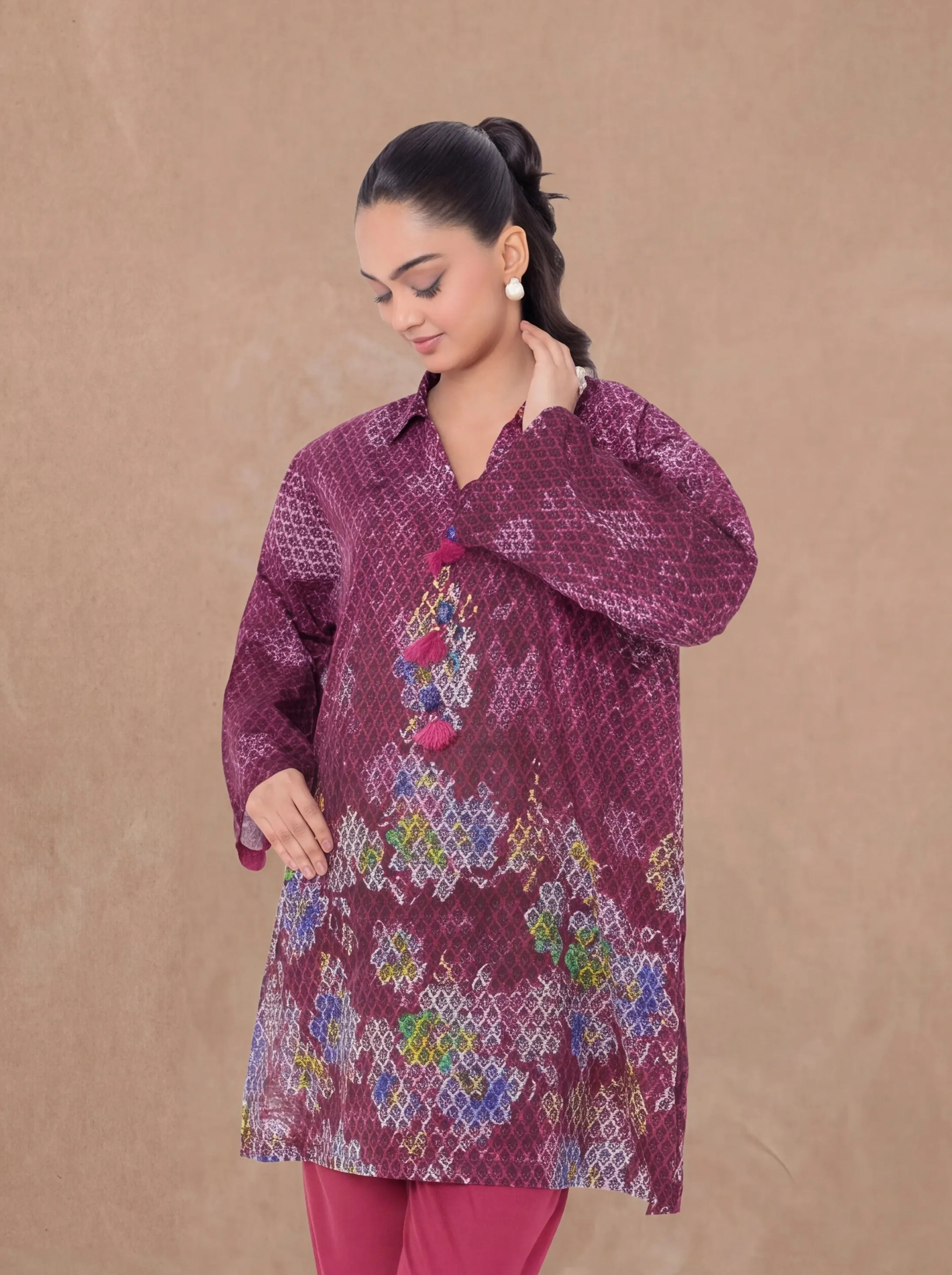 Pink-Khaddar-2 Piece (RWO223P21AP) - Image 2