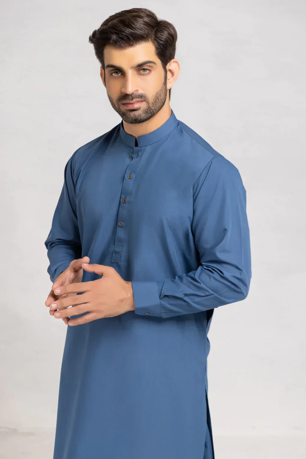 S-BLUE-BLENDED-KURTA SHALWAR (KSRS23-009) - Image 3