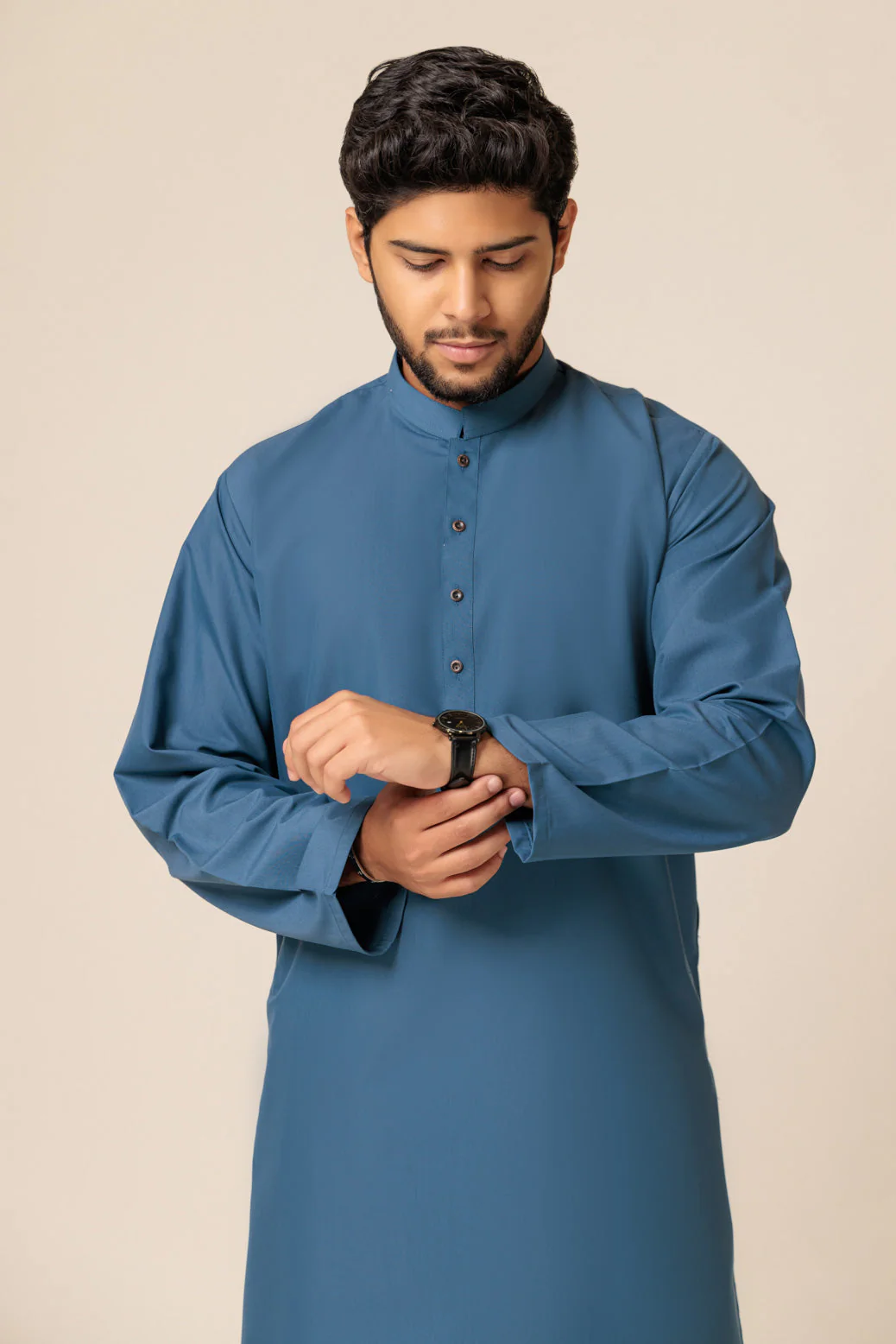 S-BLUE-BLENDED-KURTA SHALWAR - (KSRS23-106) - Image 2