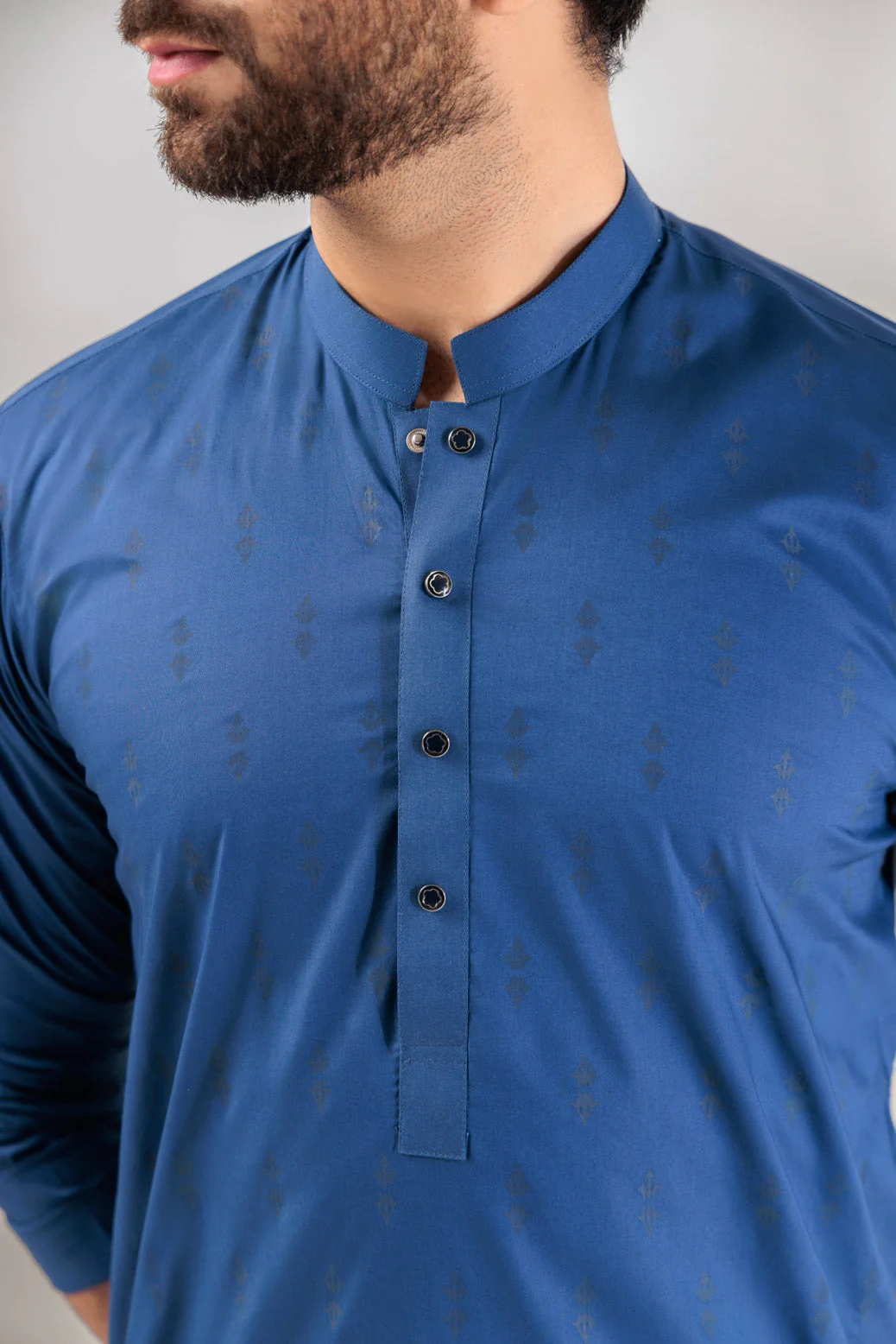 S-BLUE-COTTON-KURTA TROUSER - (KSR24-005) - Image 2