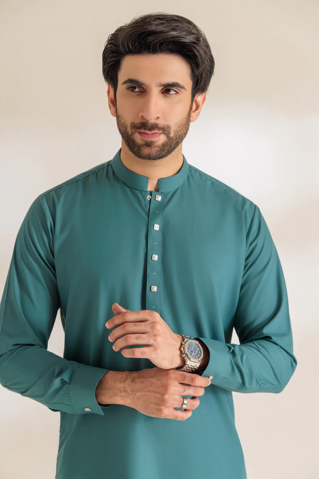 S-GREEN-BLENDED-KURTA TROUSER - (KSR24-013) - Image 4