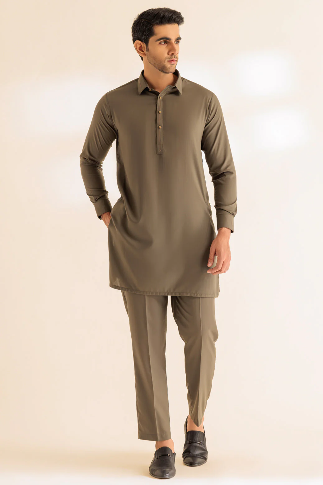 SAGE-BLENDED-KURTA PAJAMA TROUSER - (KSS24-038) - Image 3