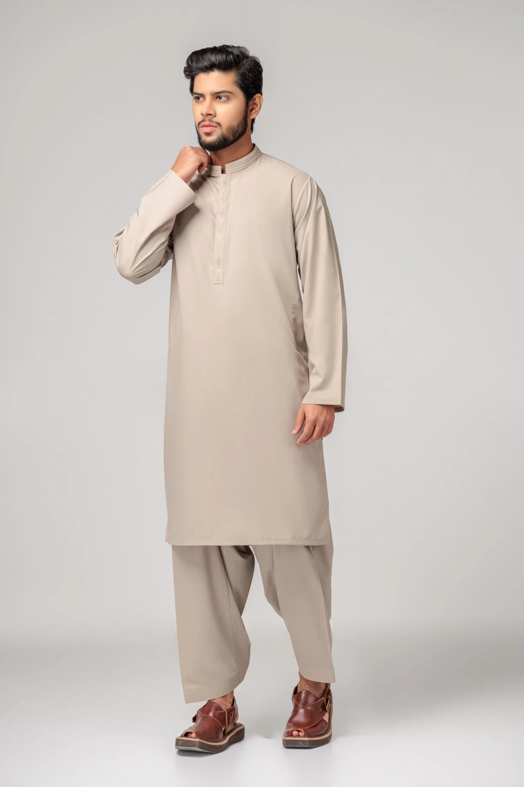 SAND-BLENDED-KURTA SHALWAR (KSRS23-046) - Image 4