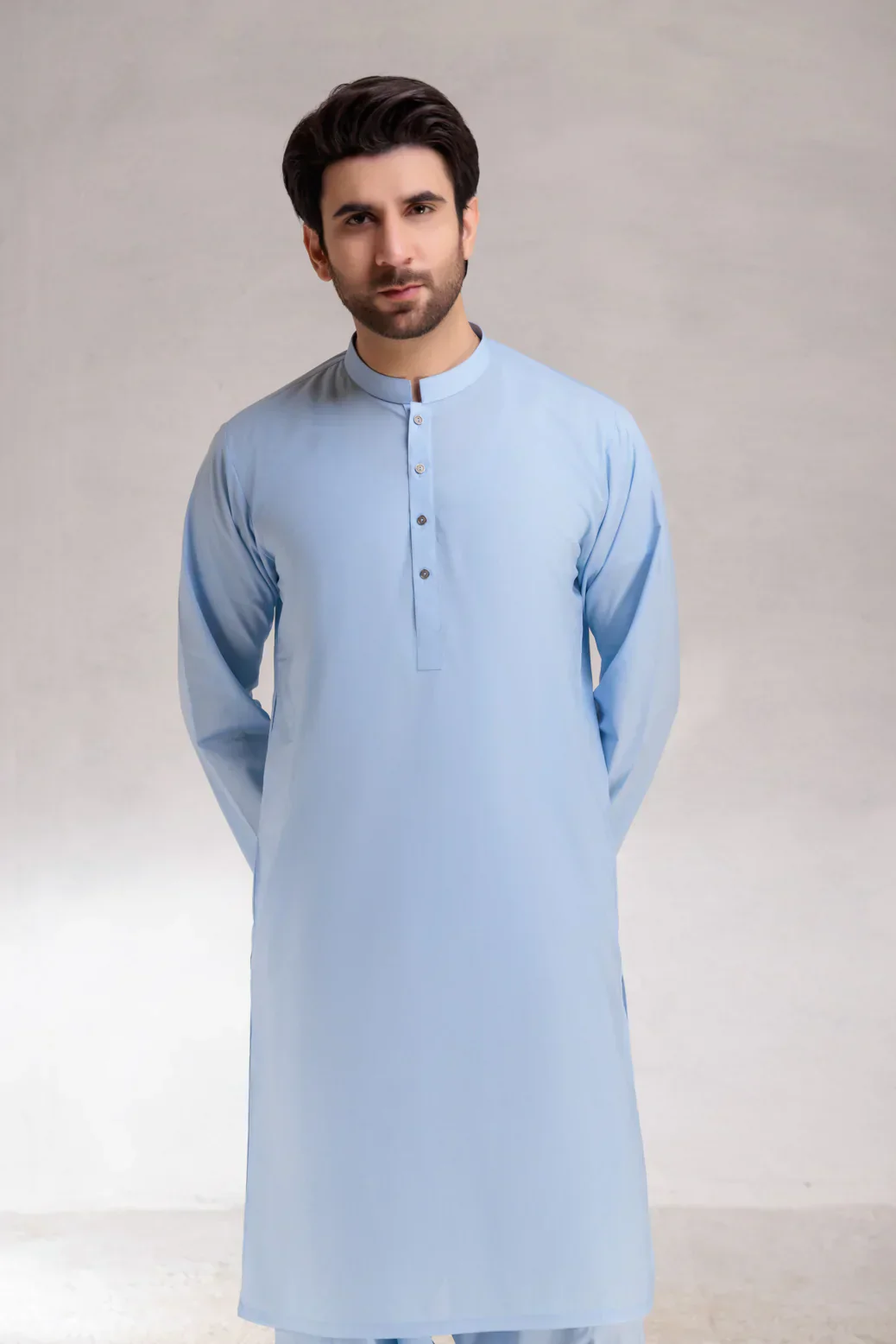 SKY-BLUE-COTTON-KURTA SHALWAR  (KSRS23-002) - Image 2