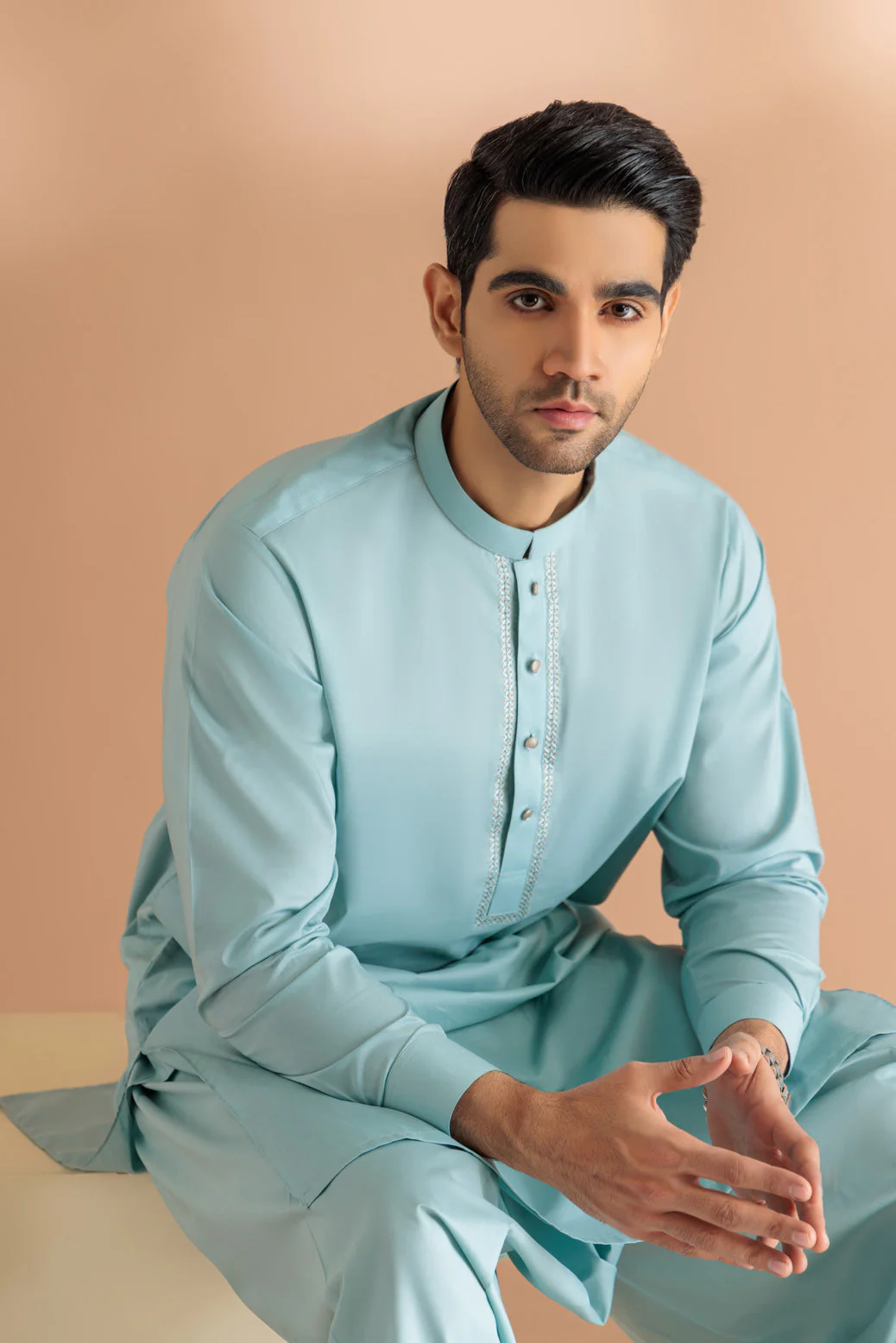 SKY BLUE-COTTON-KURTA SHALWAR - (KSRS24-031) - Image 4