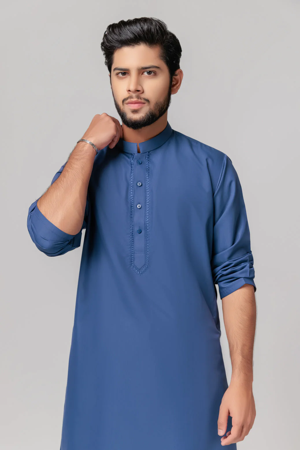 SLATE-COTTON-KURTA SHALWAR (KSRS23-025) - Image 2
