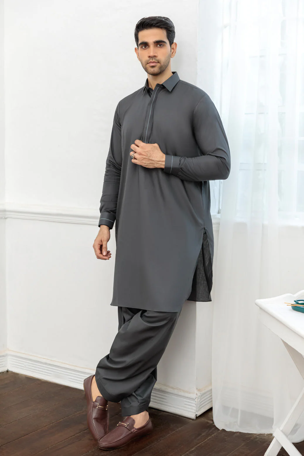 SMOKE-COTTON-SHALWAR SUIT - (GSSR24-017) - Image 2