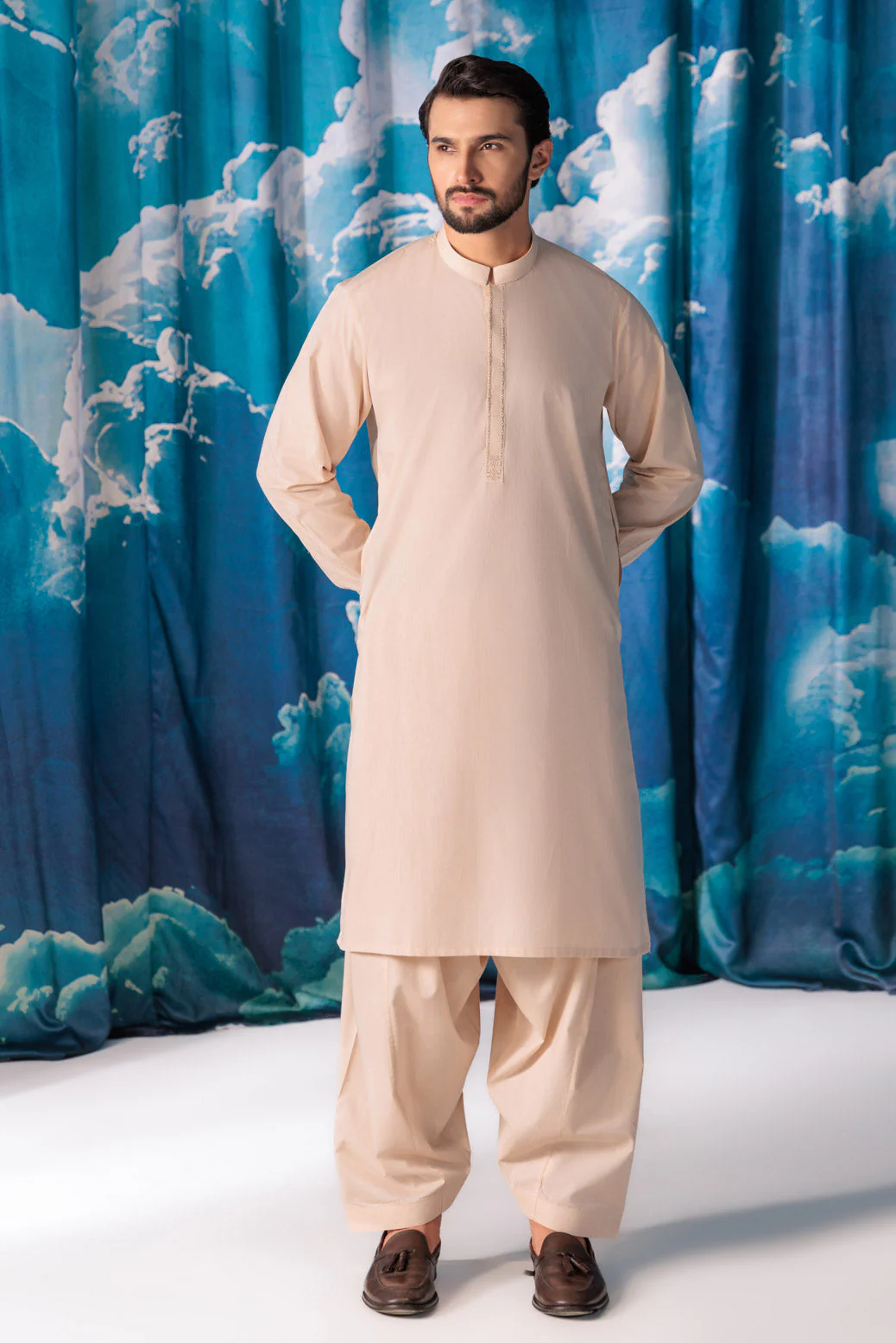 SO-BEIGE-BLENDED-KURTA SHALWAR - (KSRW24-008) - Image 3
