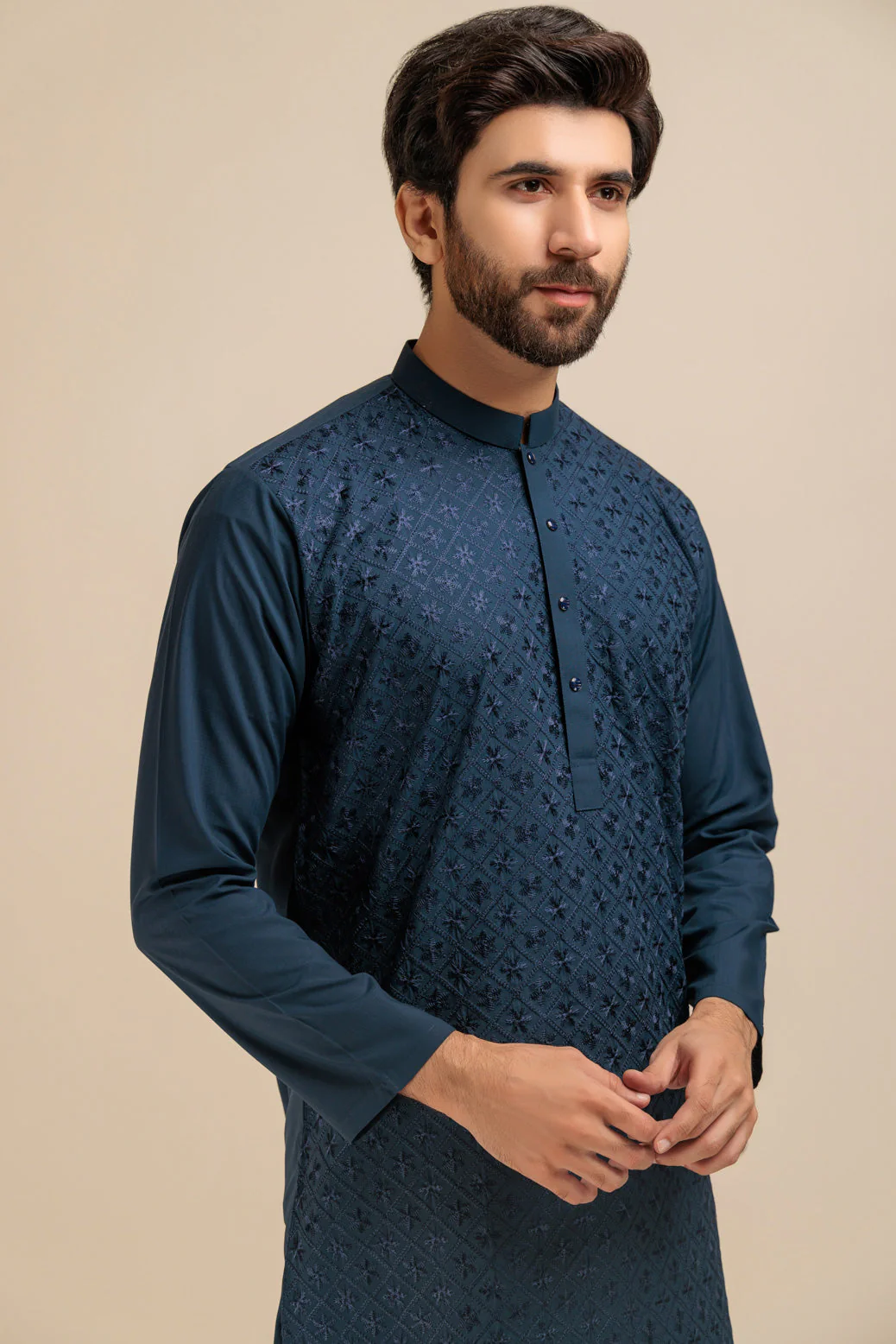 SPRUCE-BLENDED-KURTA PAJAMA TROUSER - (KSB23-018) - Image 4