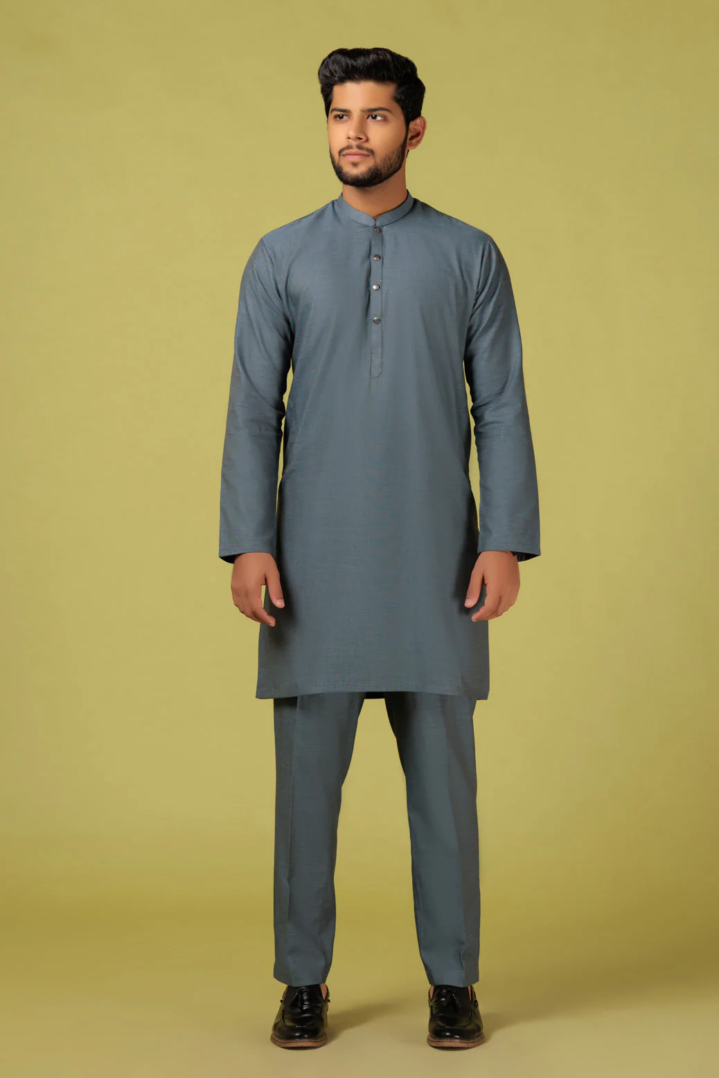 SPRUCE-YARN DYED-KURTA PAJAMA TROUSER - (KSB23-008) - Image 2