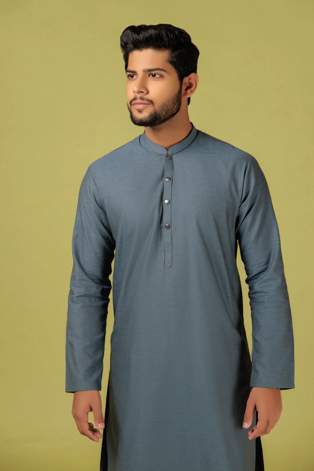 SPRUCE-YARN DYED-KURTA PAJAMA TROUSER - (KSB23-008) - Image 3