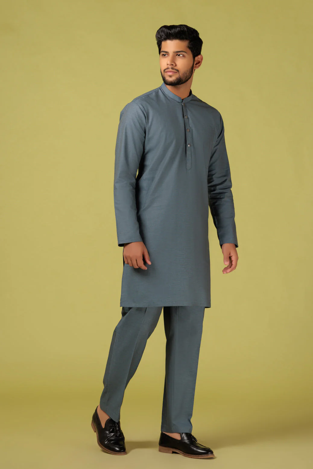 SPRUCE-YARN DYED-KURTA PAJAMA TROUSER - (KSB23-008) - Image 4