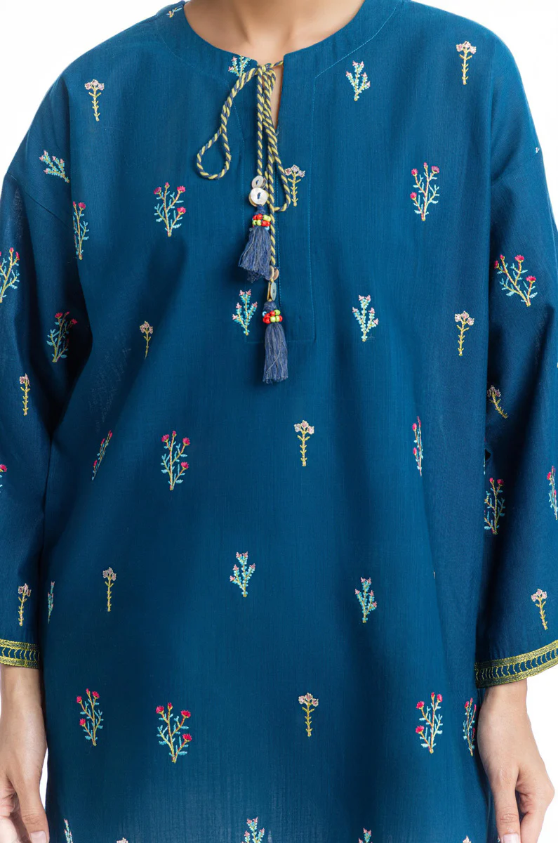 D-Teal-Khaddar-1 Piece (SWT211P96P) - Image 3