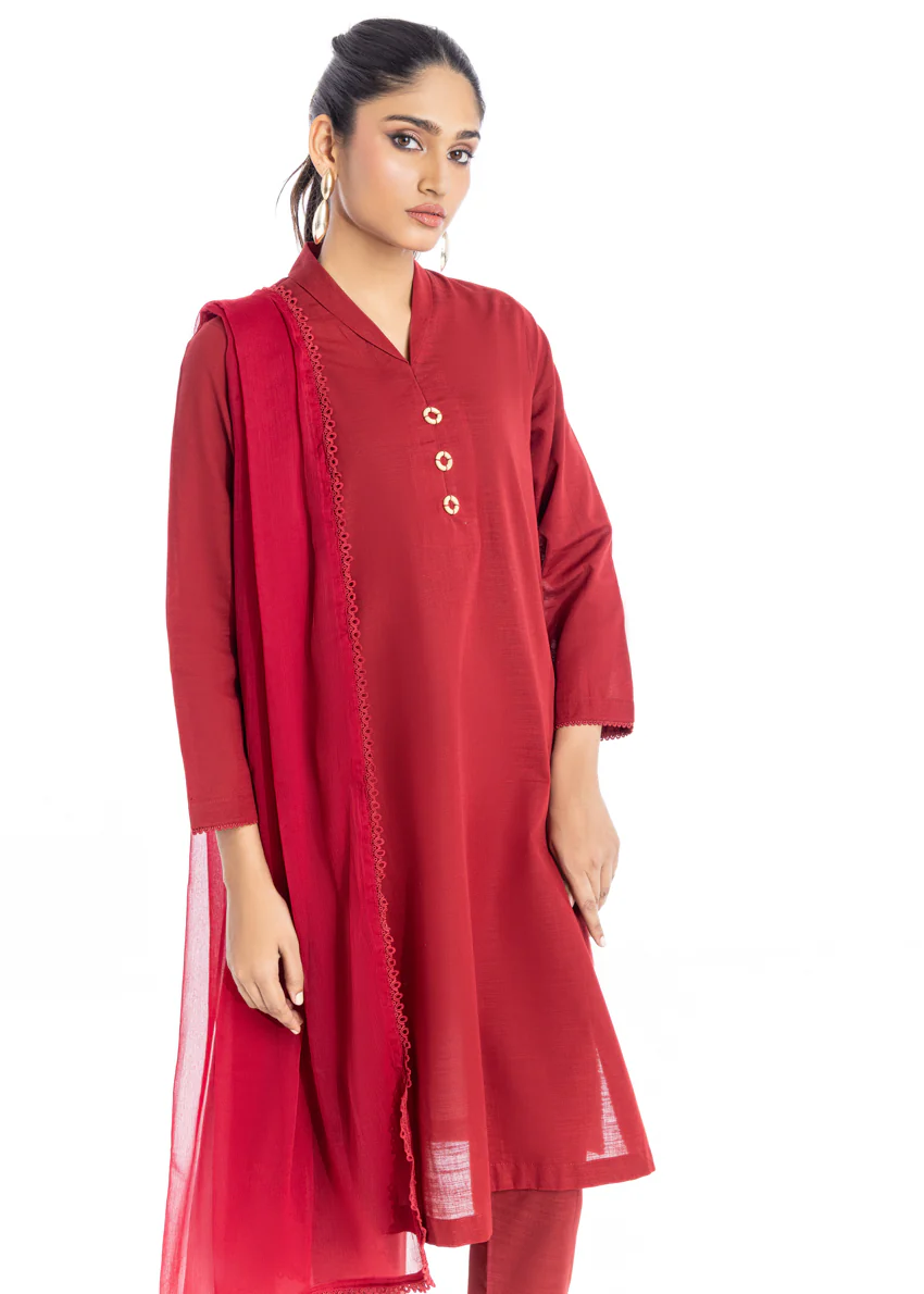 Maroon-Khaddar-3 Piece (SWT213P97P) - Image 3