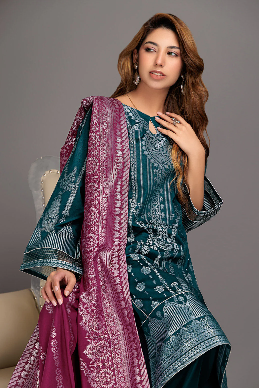 T-GREEN-JACQUARD-3 PIECE (JHS233P09) - Image 5