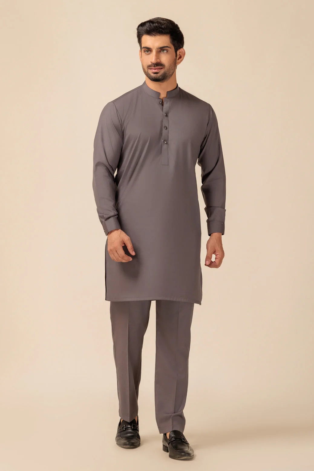 T-GREY-BLENDED-KURTA PAJAMA TROUSER - (KSW23-003) - Image 2