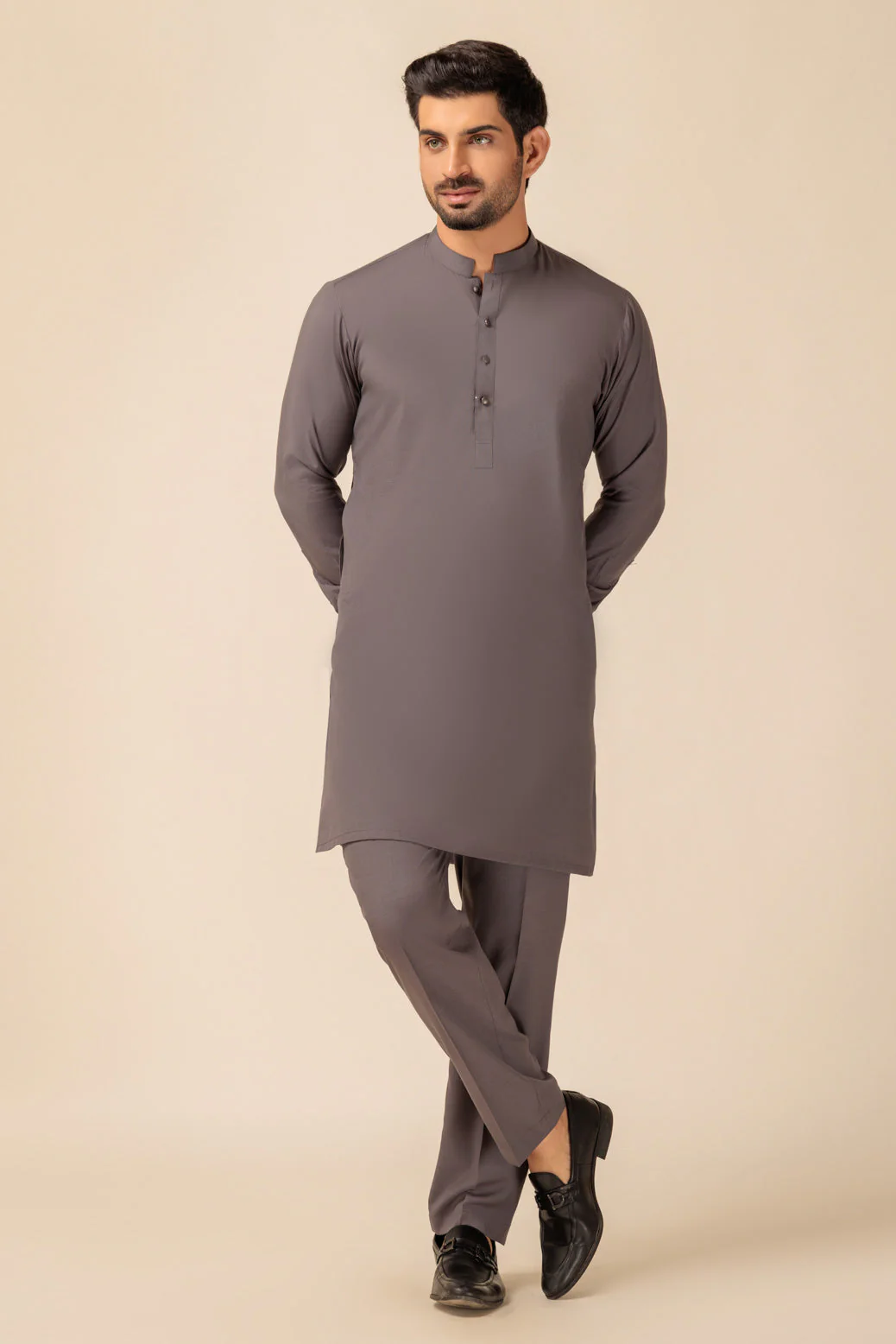 T-GREY-BLENDED-KURTA PAJAMA TROUSER - (KSW23-003) - Image 4